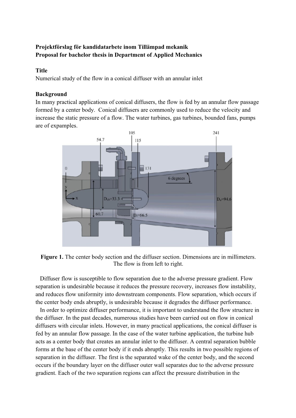 Proposal for Bachelor Thesis in Department of Applied Mechanics