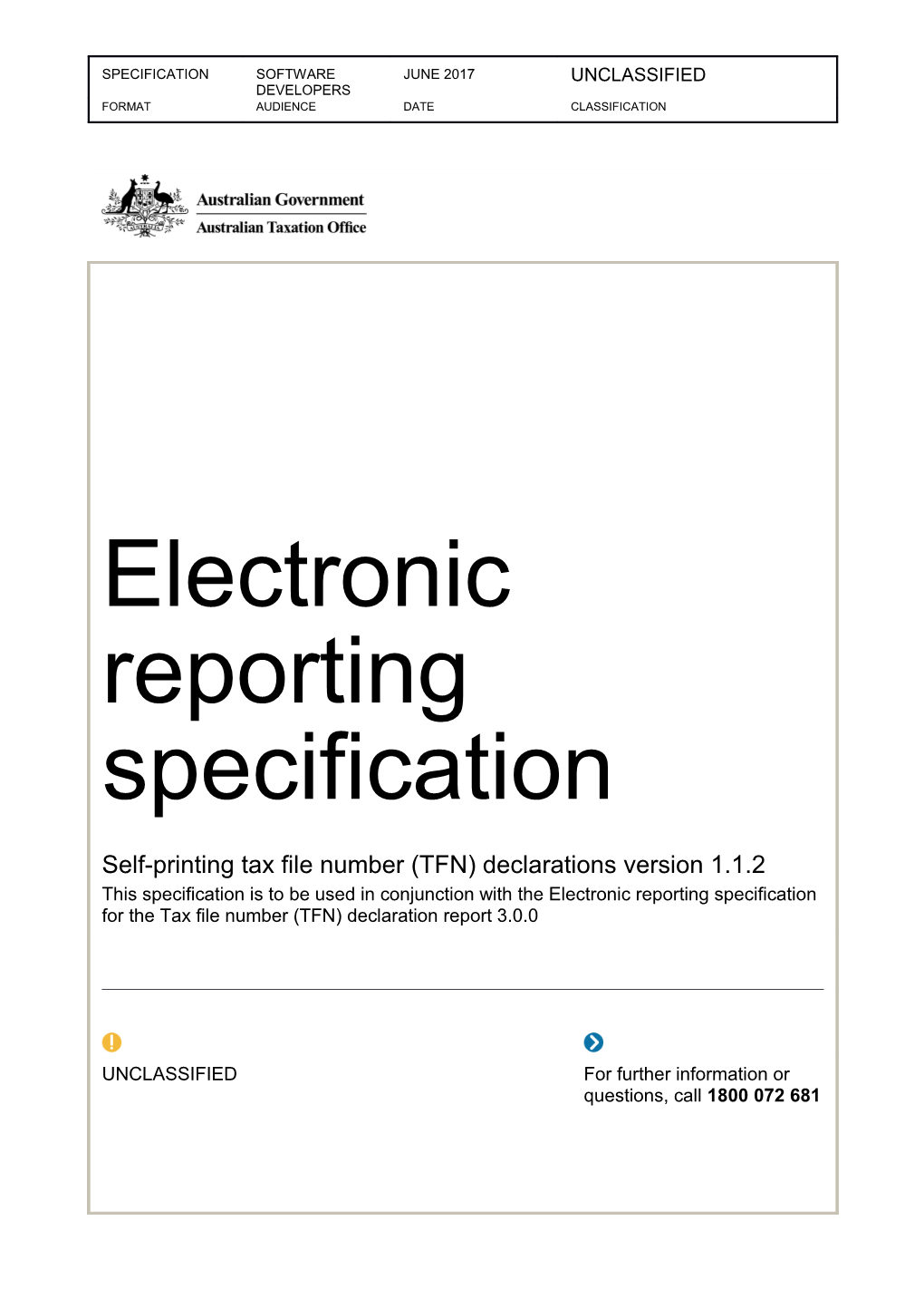 Electronic Reporting Specificationself-Printing Tax File Number (TFN) Declarations