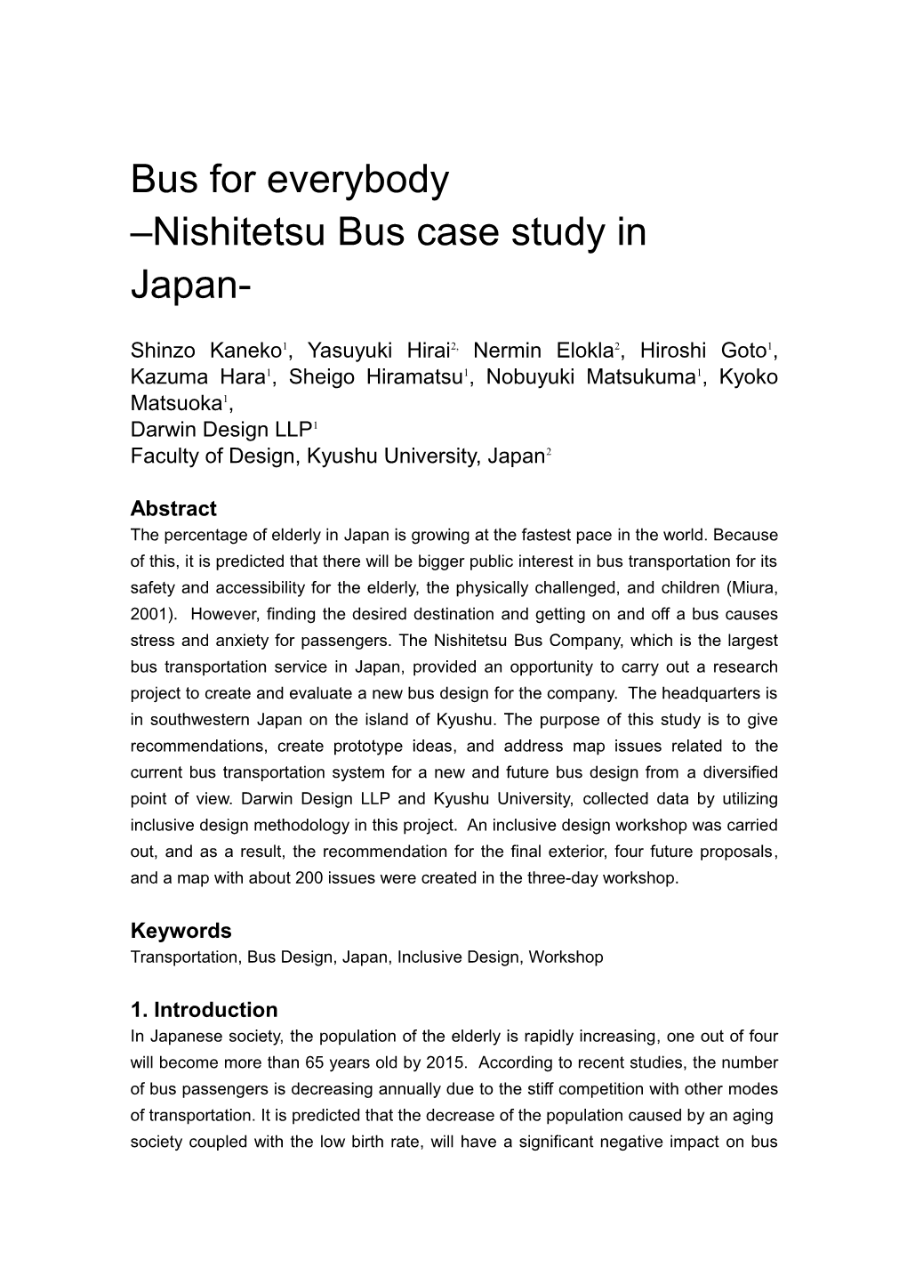 Nishitetsu Bus Case Study in Japan