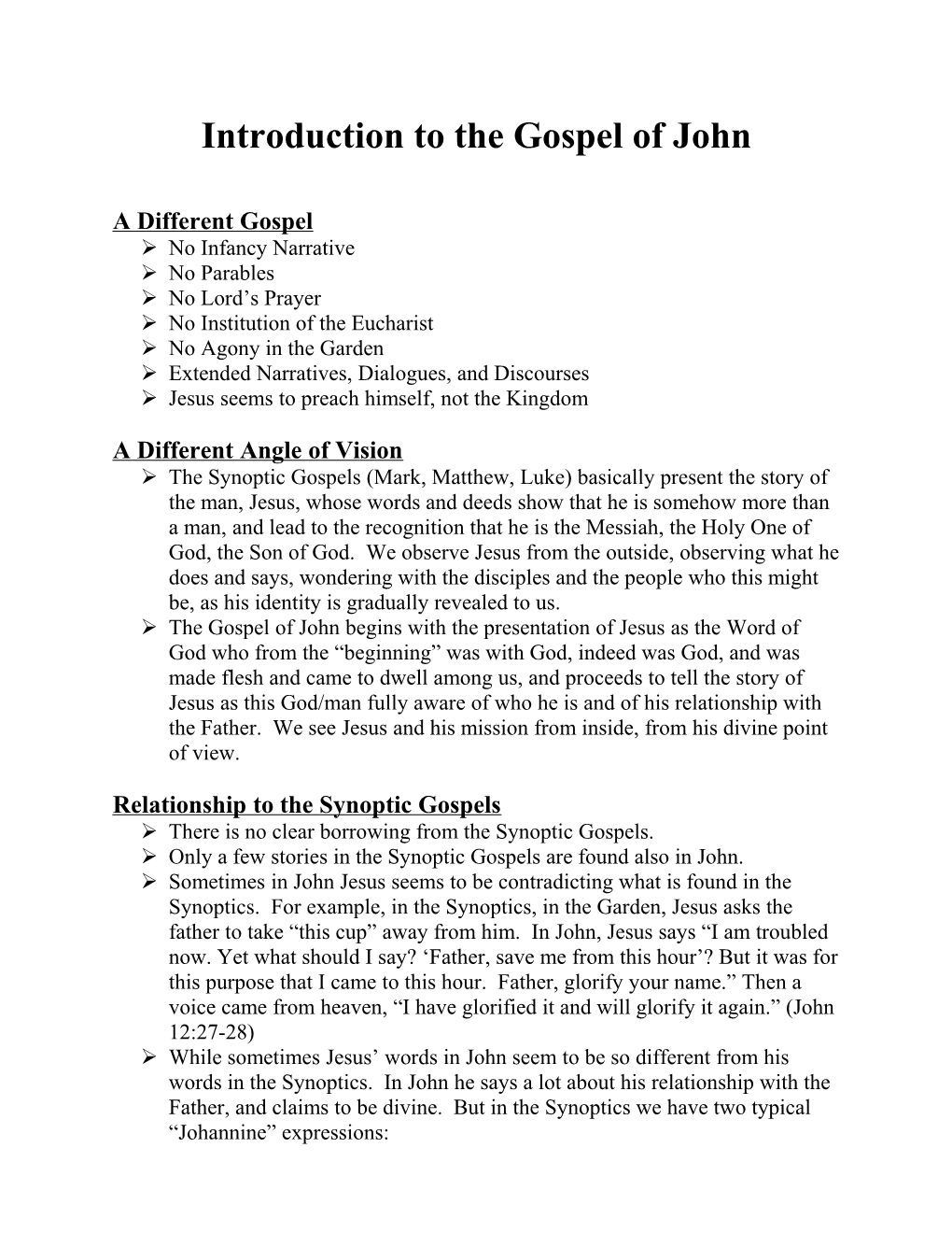 Introduction to the Gospel of John