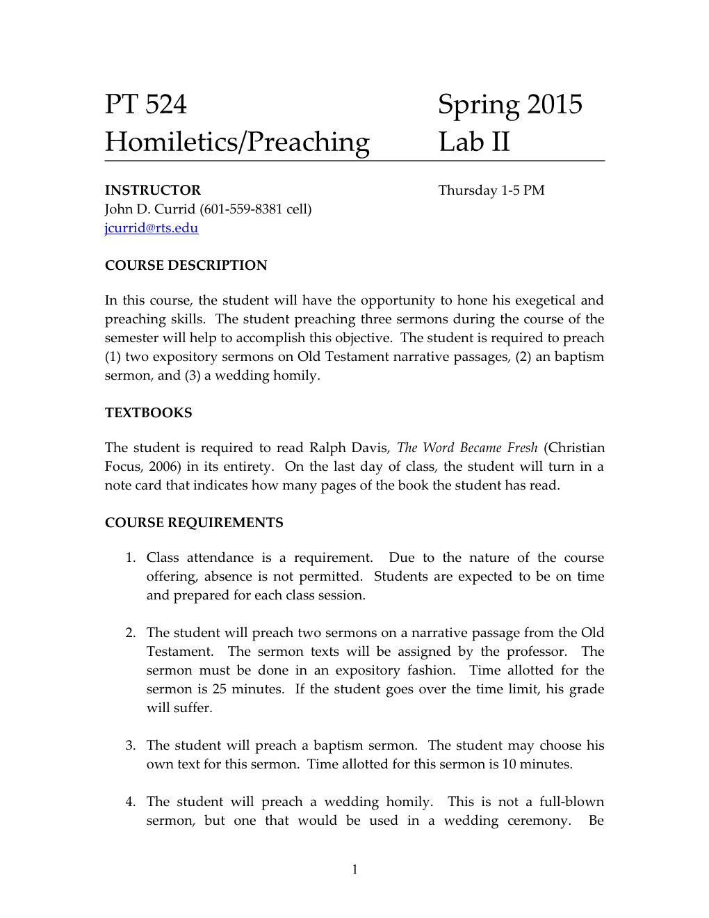 Homiletics/Preachinglab II