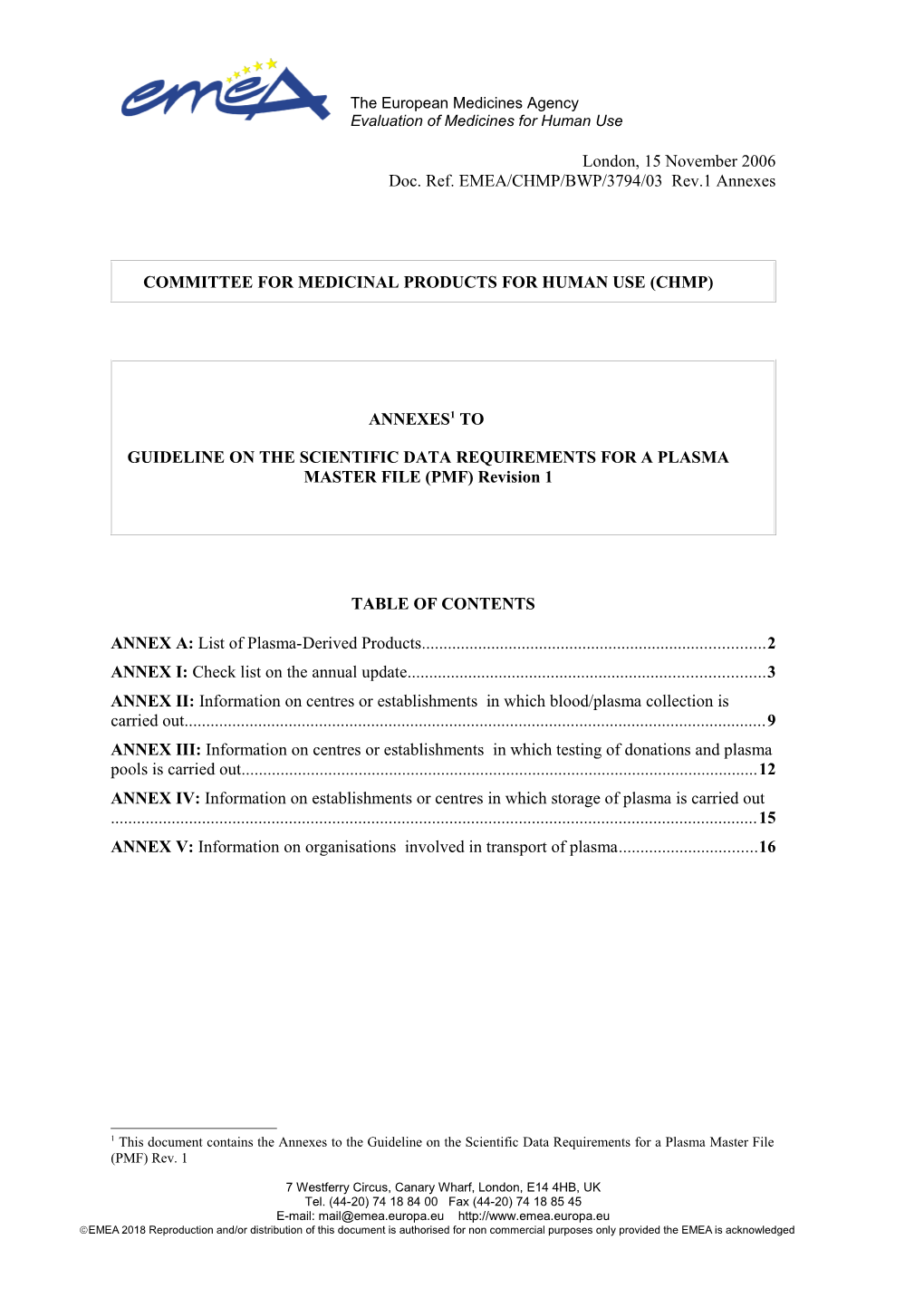 Committee for Medicinal Products for Human Use (Chmp)