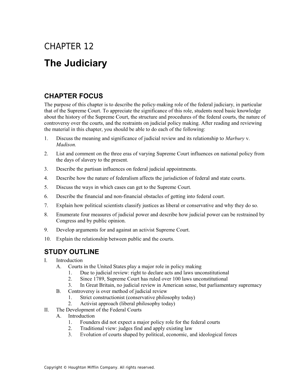 Chapter 12: the Judiciary 1