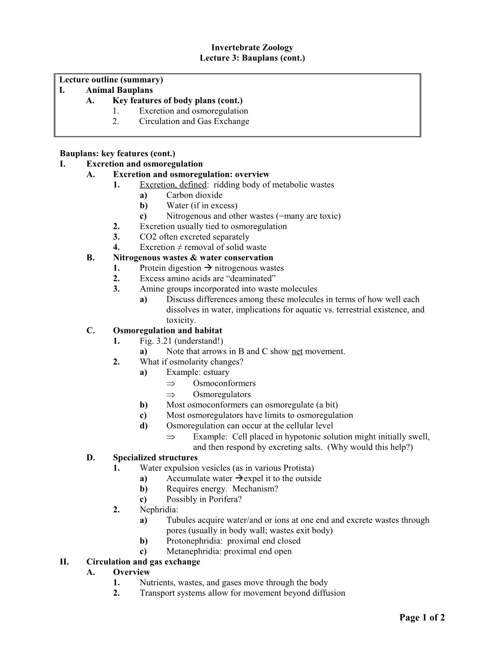 Invertebrate Zoology