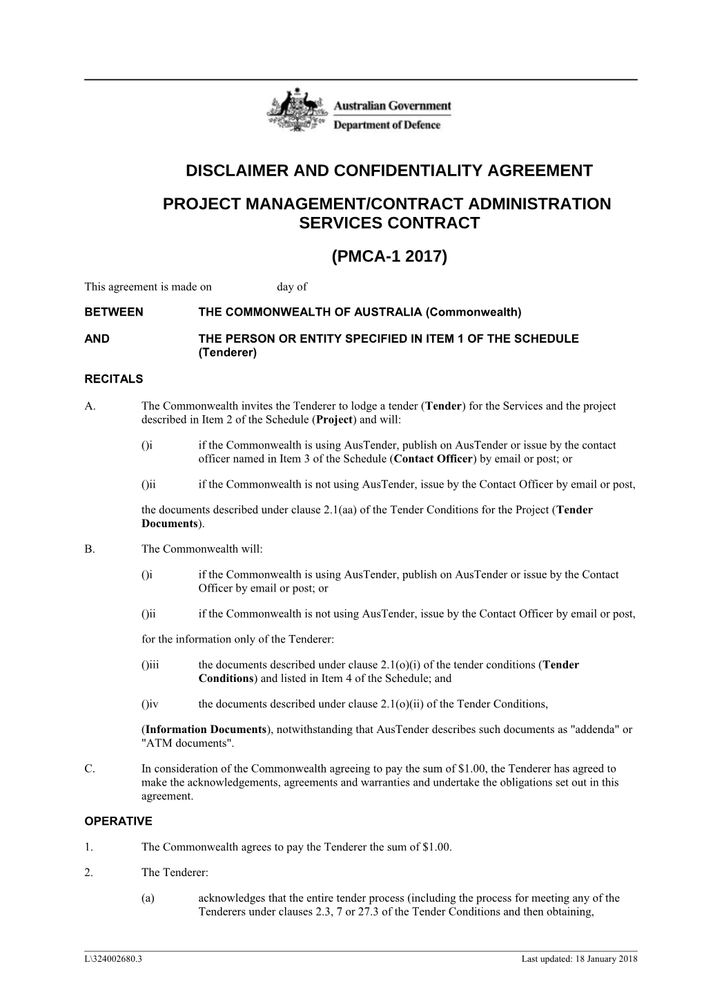 Disclaimer and Confidentiality Agreement
