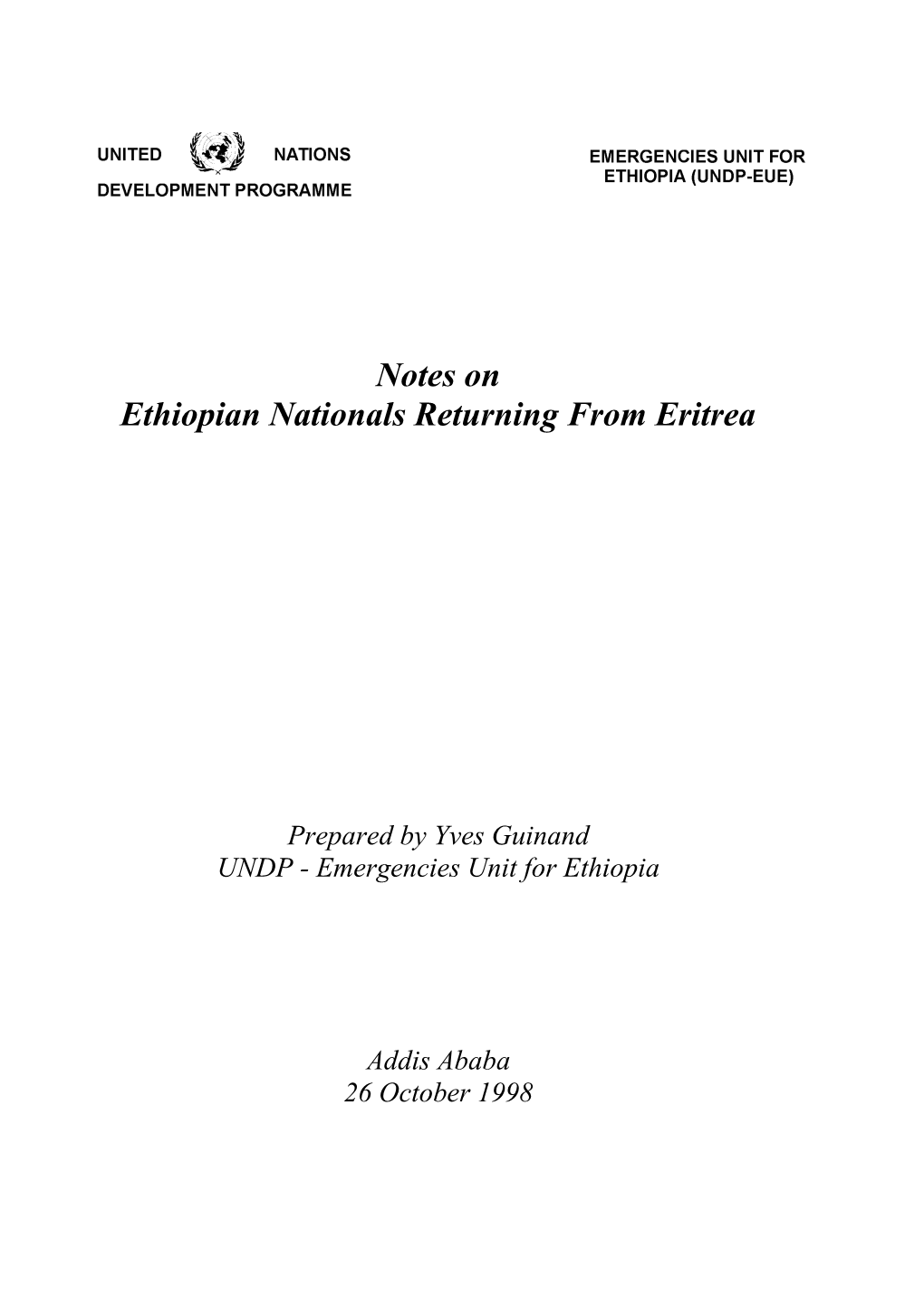 Expelled, Deportees, Returnees from Eritrea