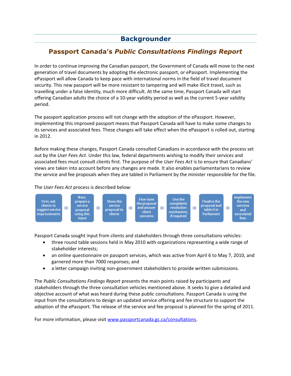 Passport Canada S Public Consultations Findings Report