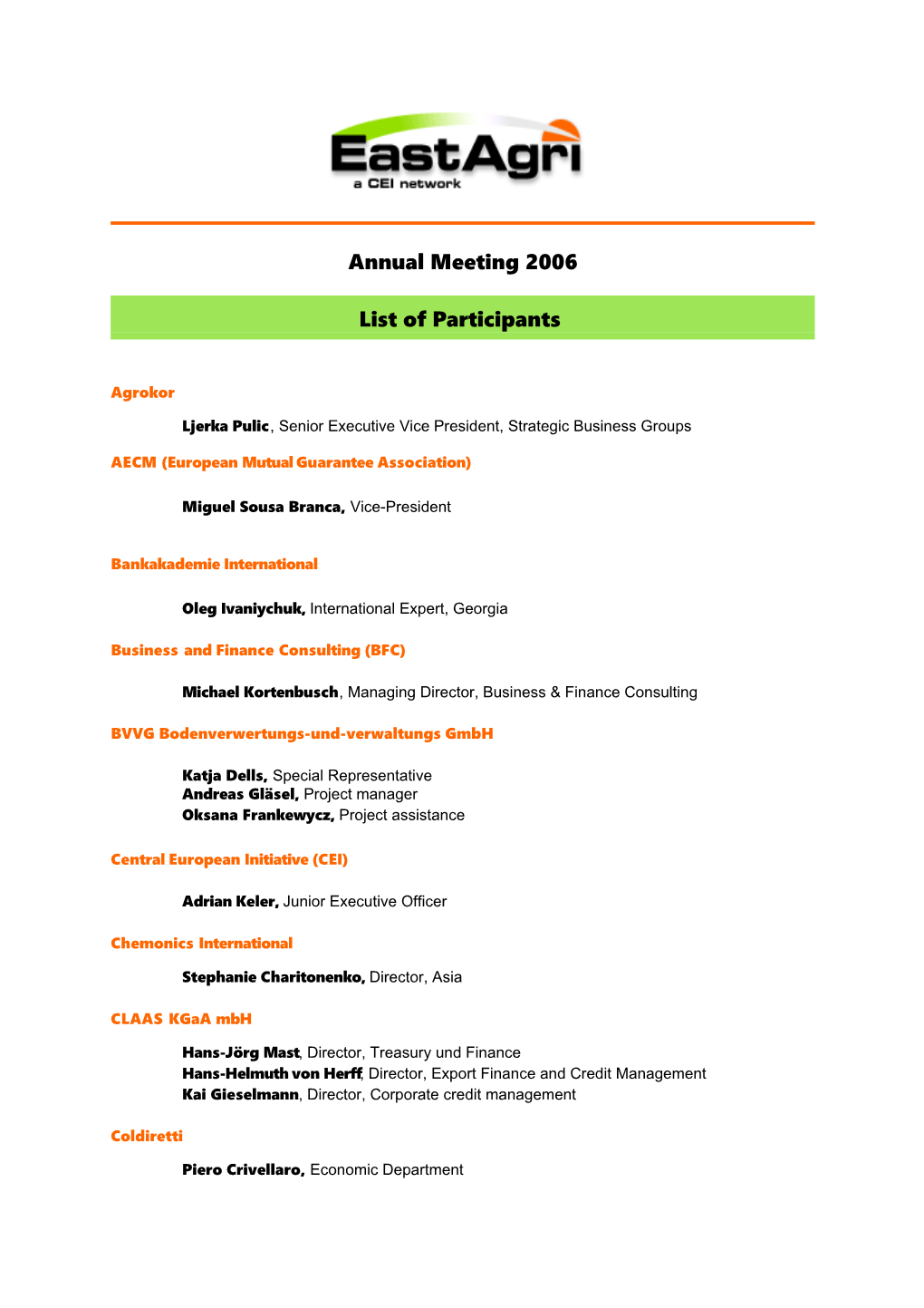 Annual Meeting 2006