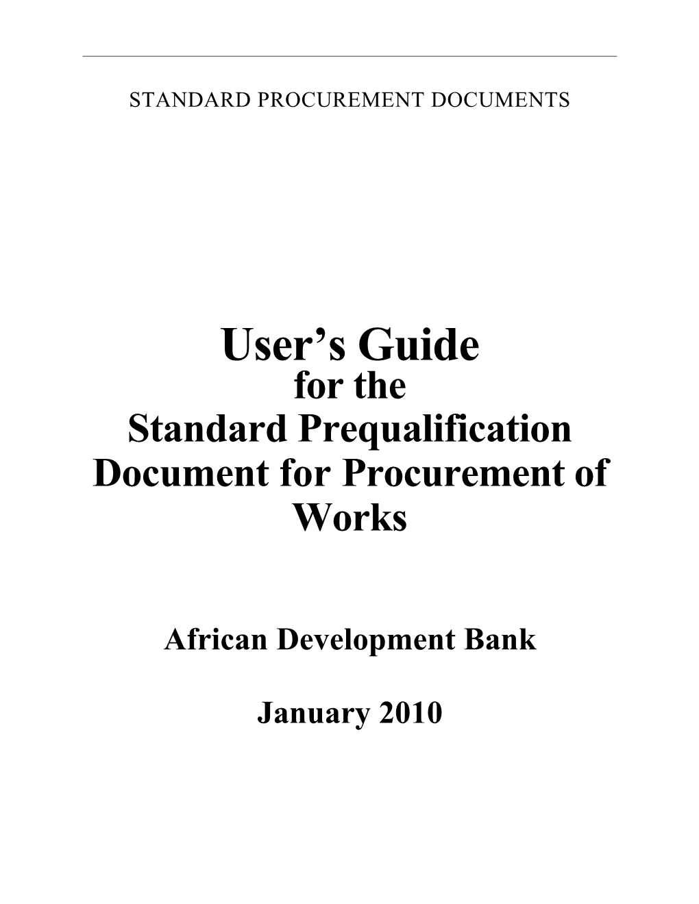 Standard Prequalification Document Forprocurement of Works