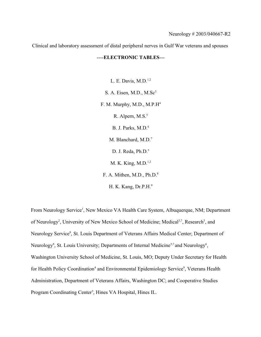 Clinical and Laboratory Assessment of Distal Peripheral Nerves in Gulf War Veterans and Spouses