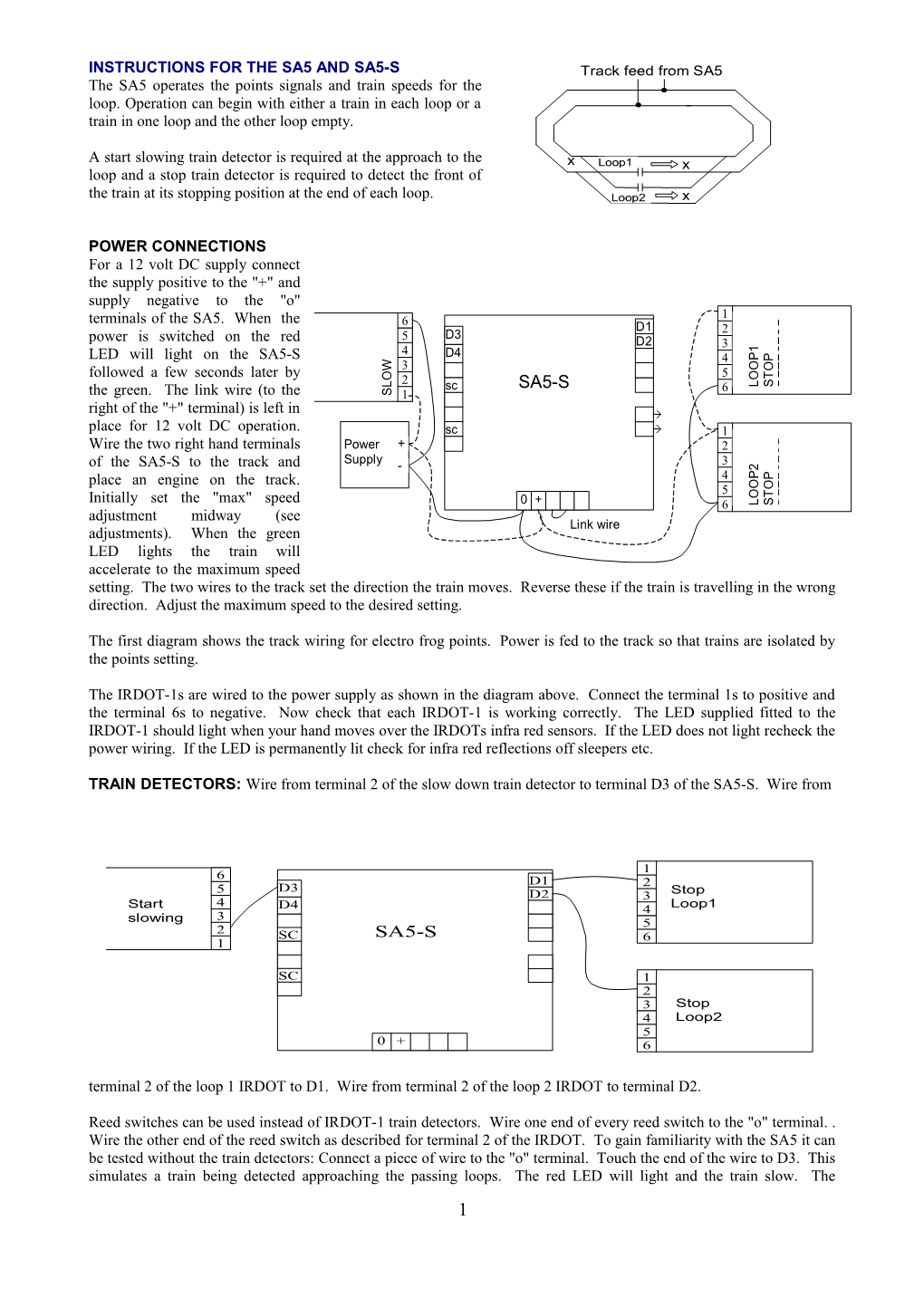 Instructions for the Sa5 and Sa5-S