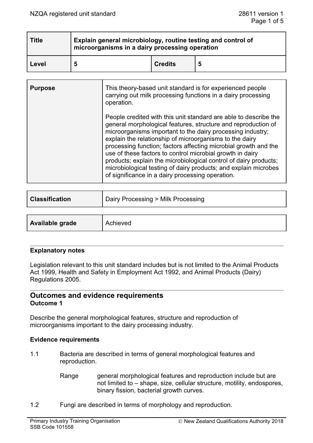 28611 Explain General Microbiology, Routine Testing and Control of Microorganisms in A