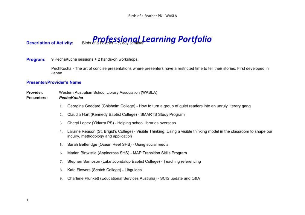 Professional Learningportfolio