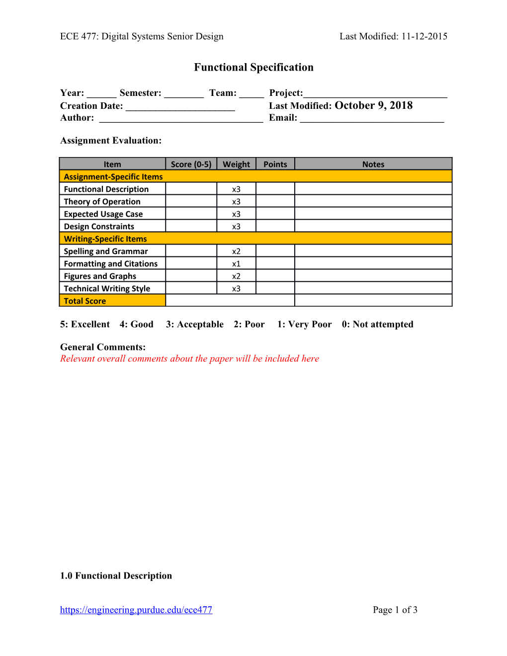 ECE 477: Digital Systems Senior Designlast Modified: 11-12-2015