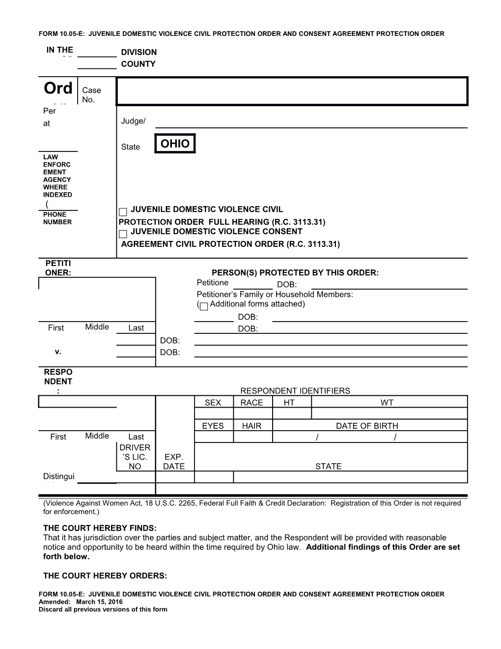 10.03-F Civil Stalking Protection Order (CSPO) Full Hearing