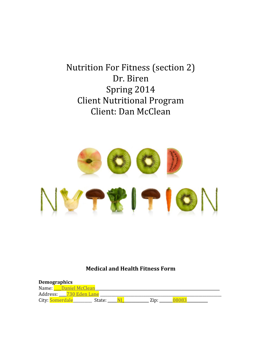 Nutrition for Fitness (Section 2)