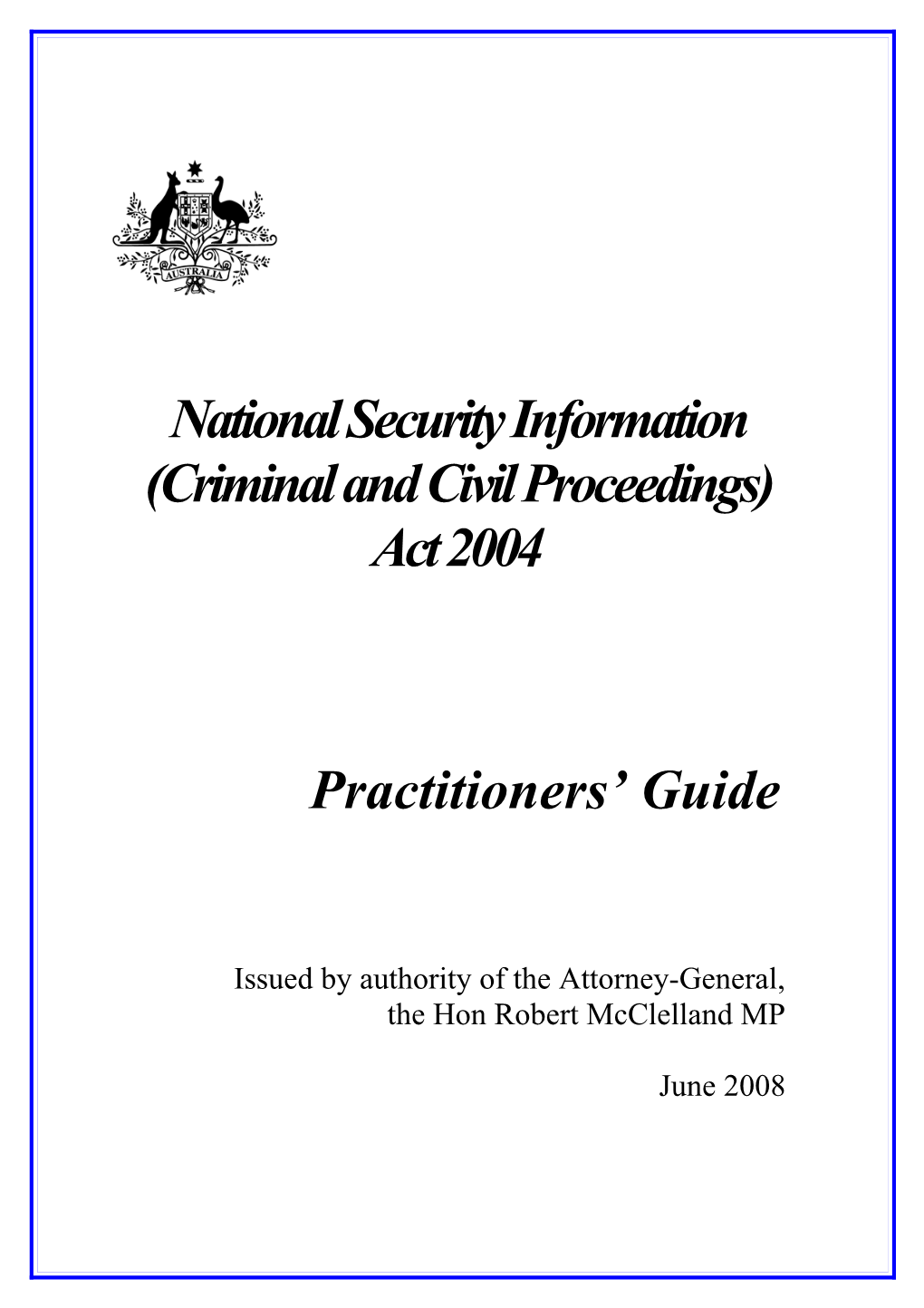 National Security Information (Criminal and Civil Proceedings) Act 2004