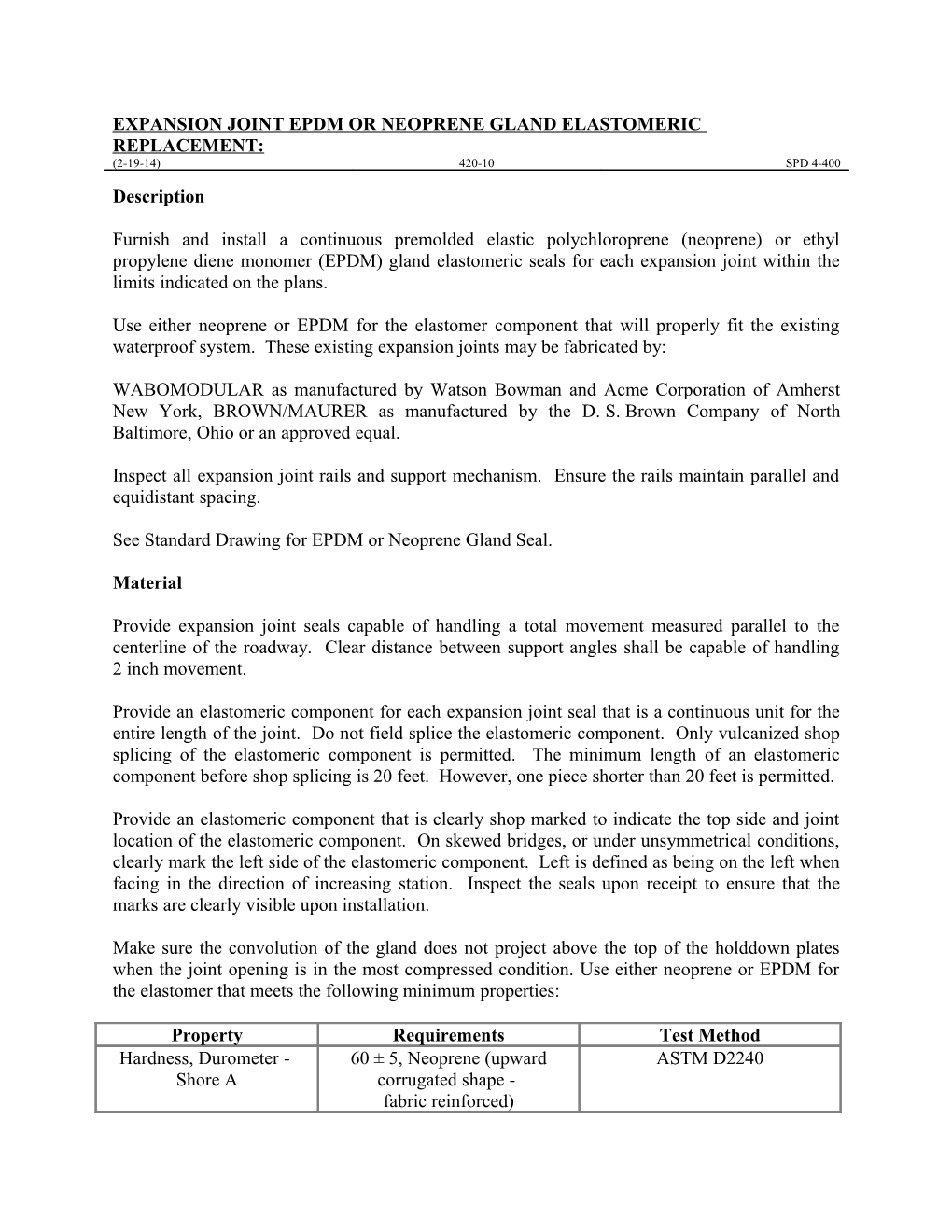 Expansion Joint Epdm Or Neoprene Gland Elastomeric Replacement