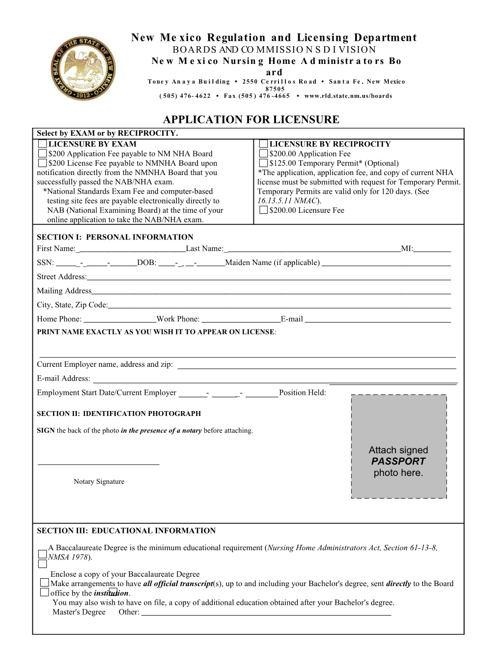 NEW Packet Application Form