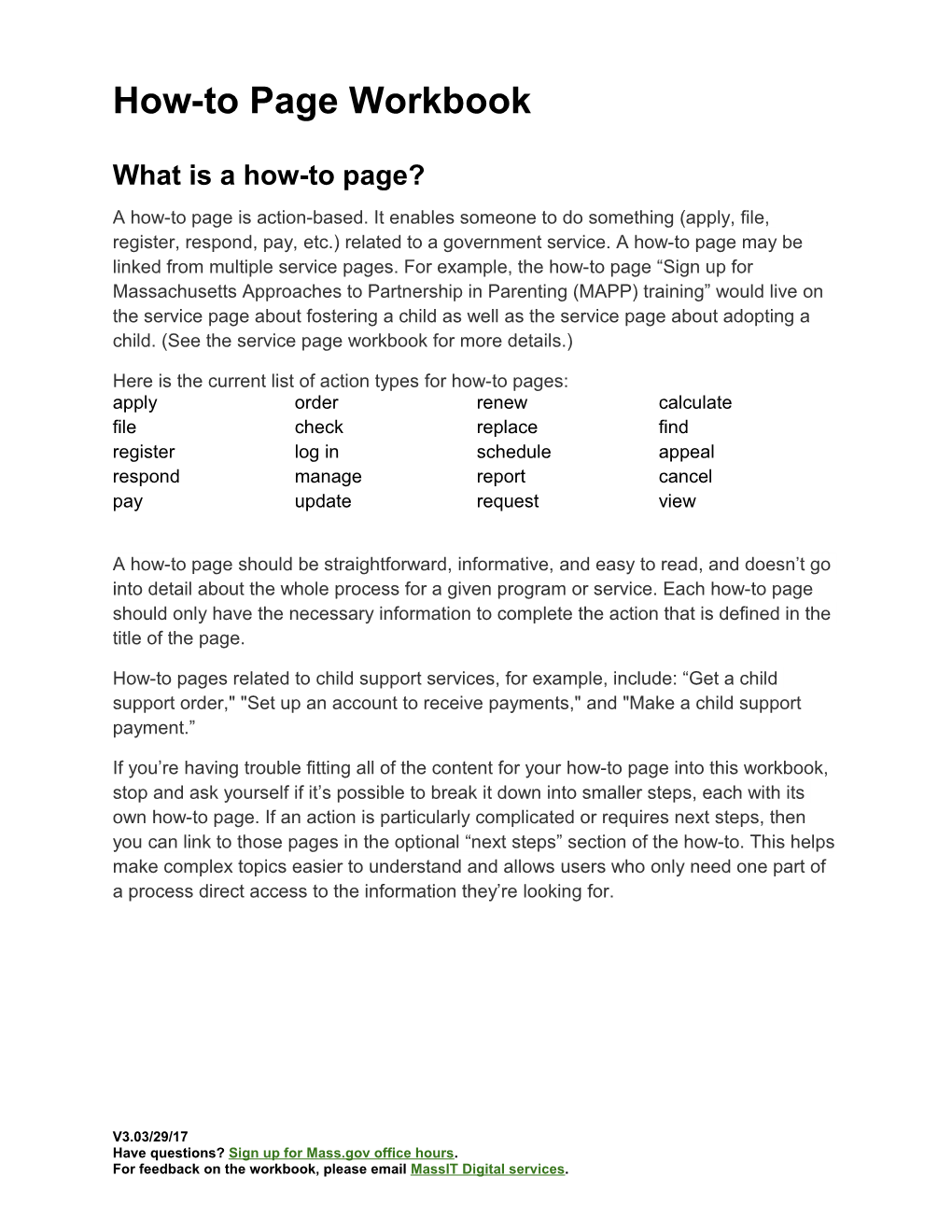 How-To Page Workbook