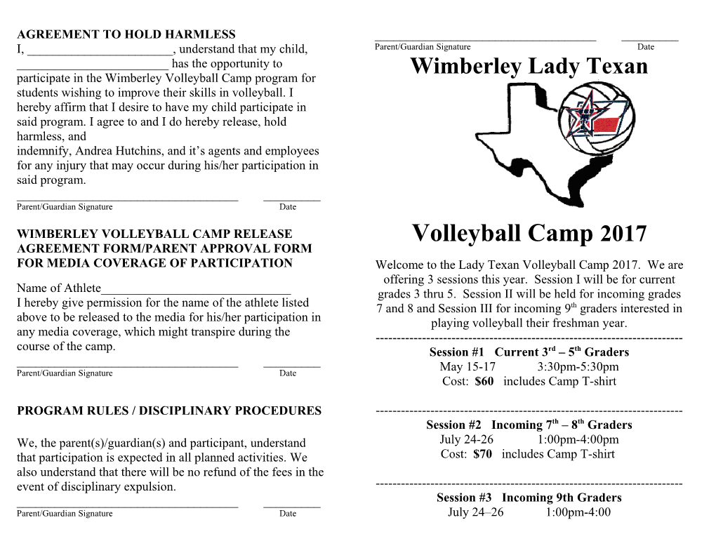 Wimberley Lady Texans Volleyball Clinic