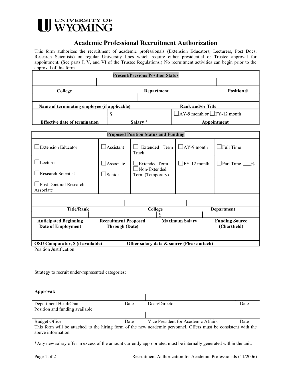 AP Recruitment Authorization