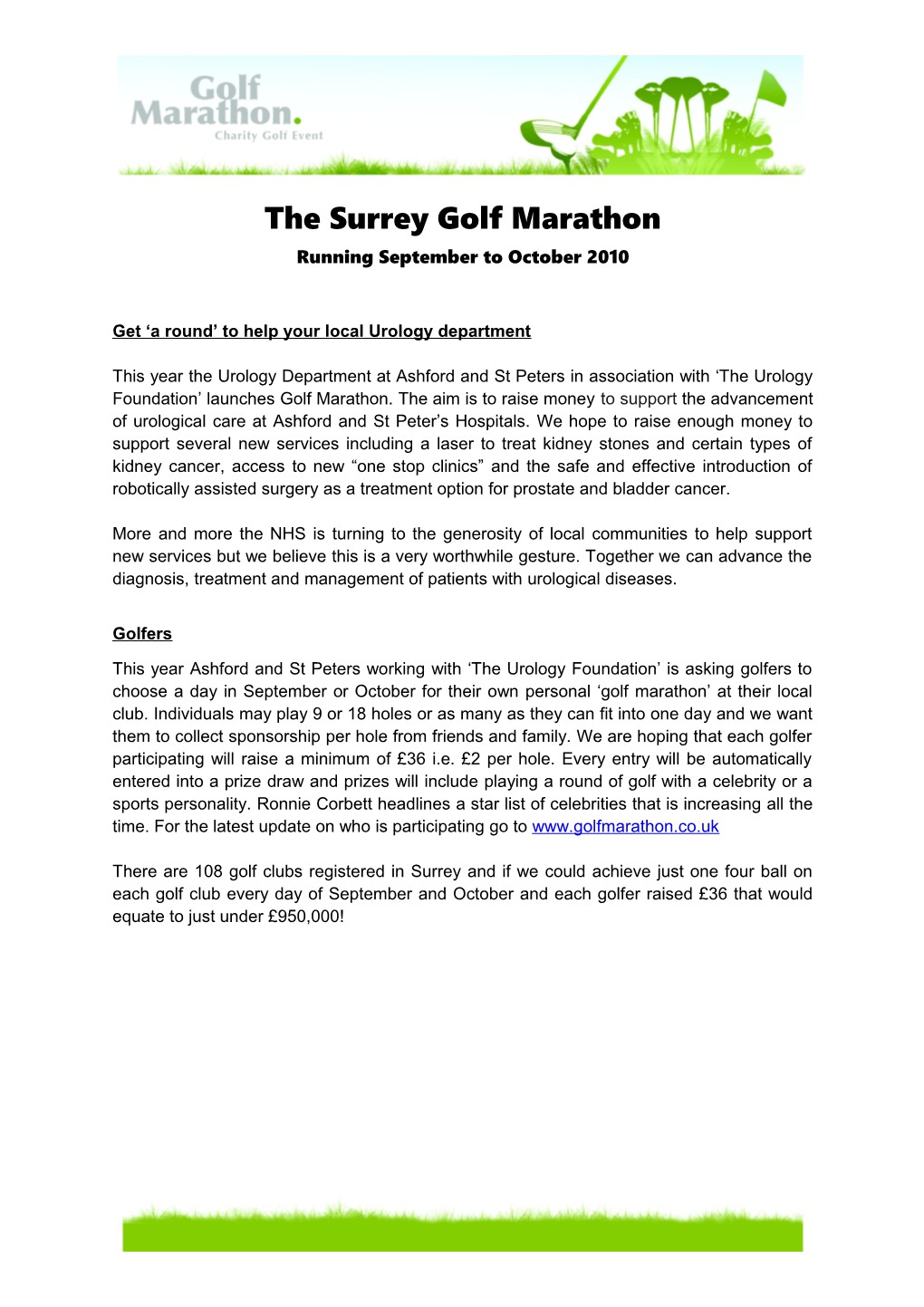 The Surrey Golf Marathon