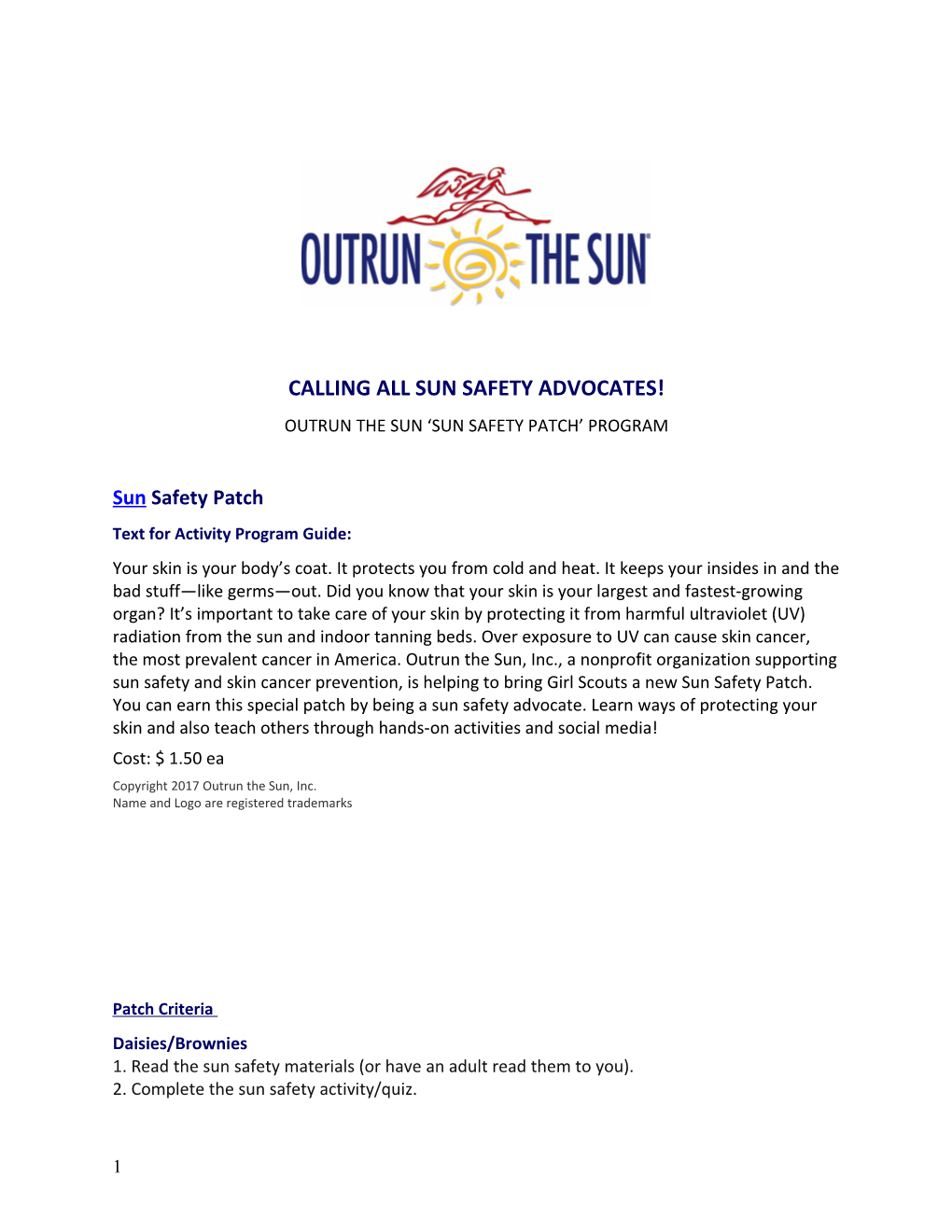 Calling All Sun Safety Advocates!