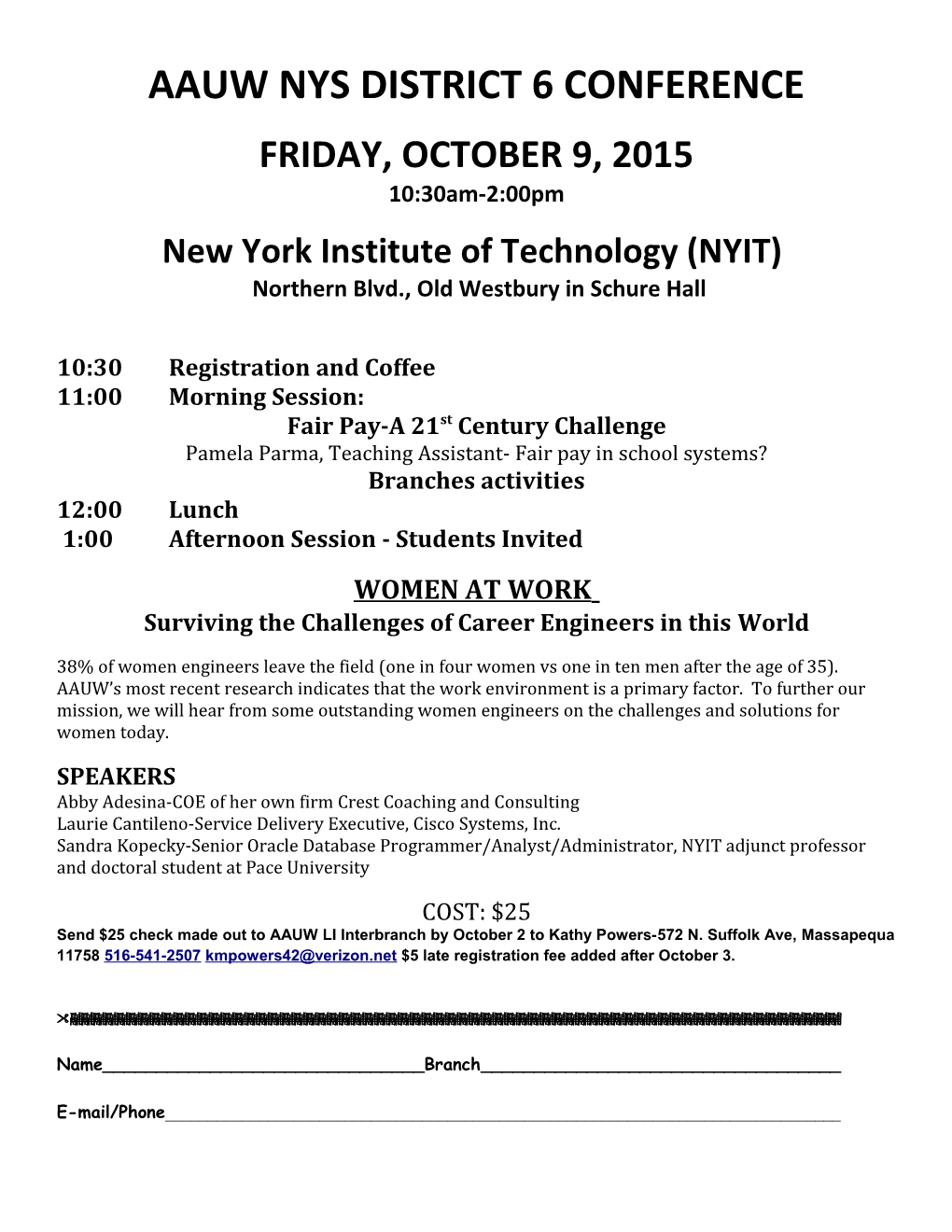 Aauw Nys District 6 Conference