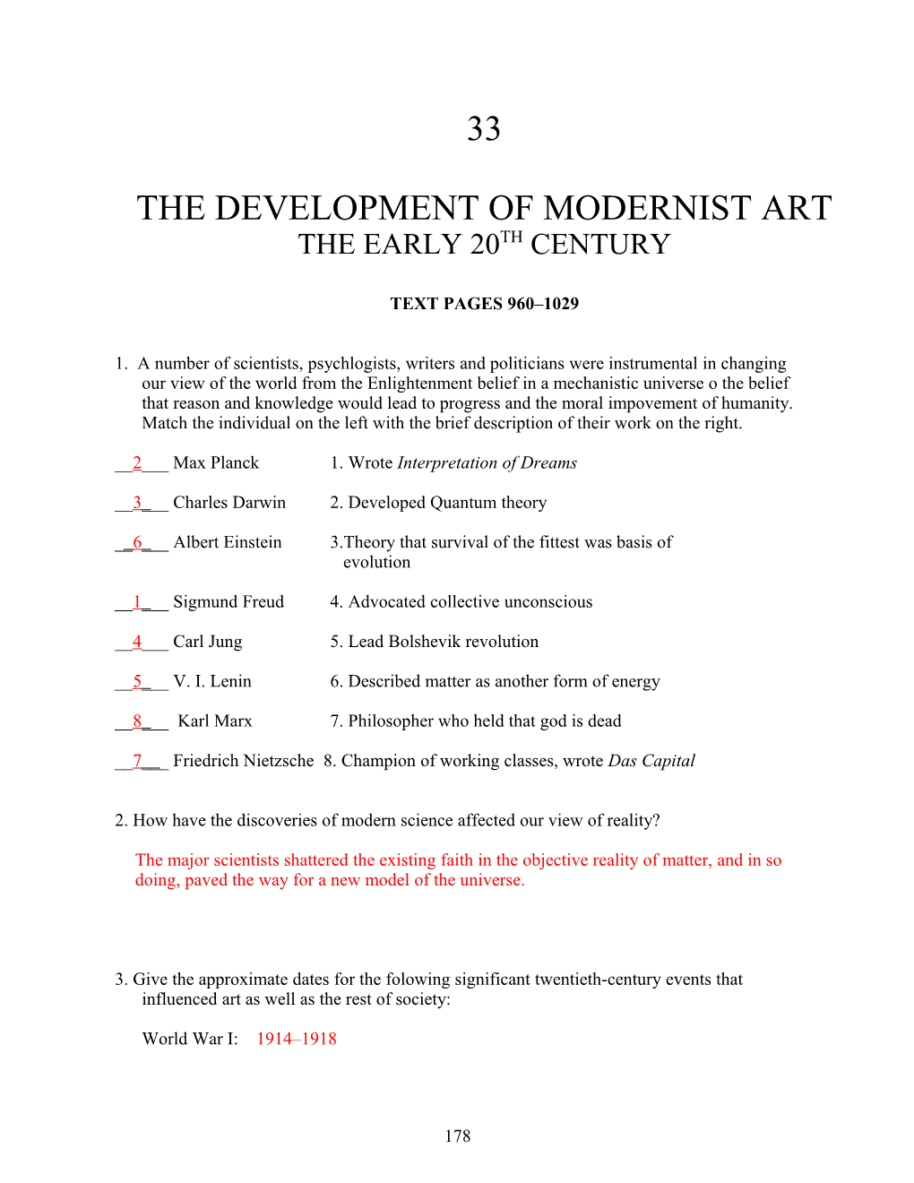 The Development of Modernist Art