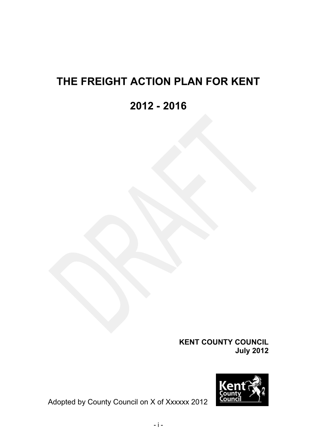 The Freight Action Plan for Kent