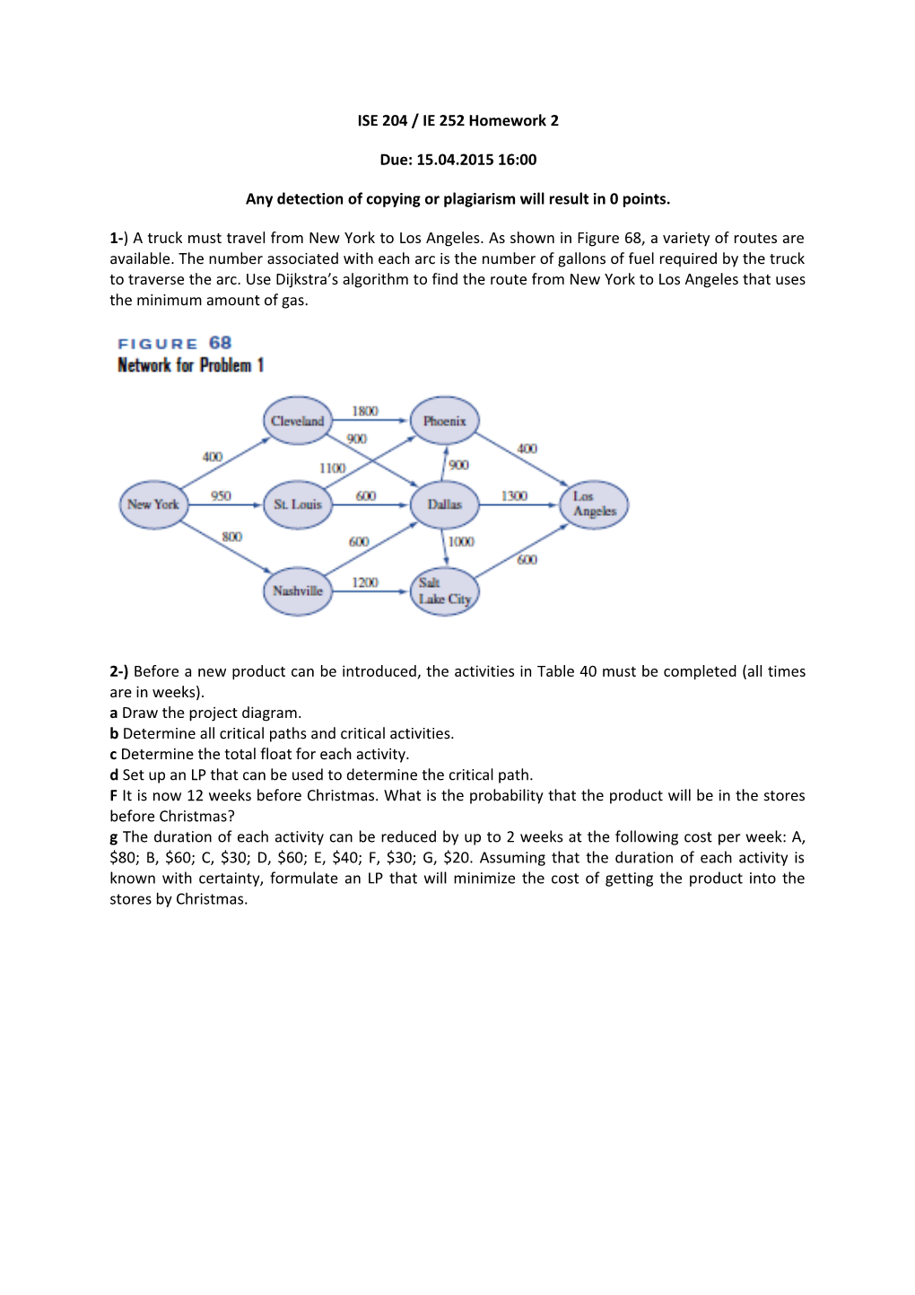 ISE 204 / IE 252 Homework 2