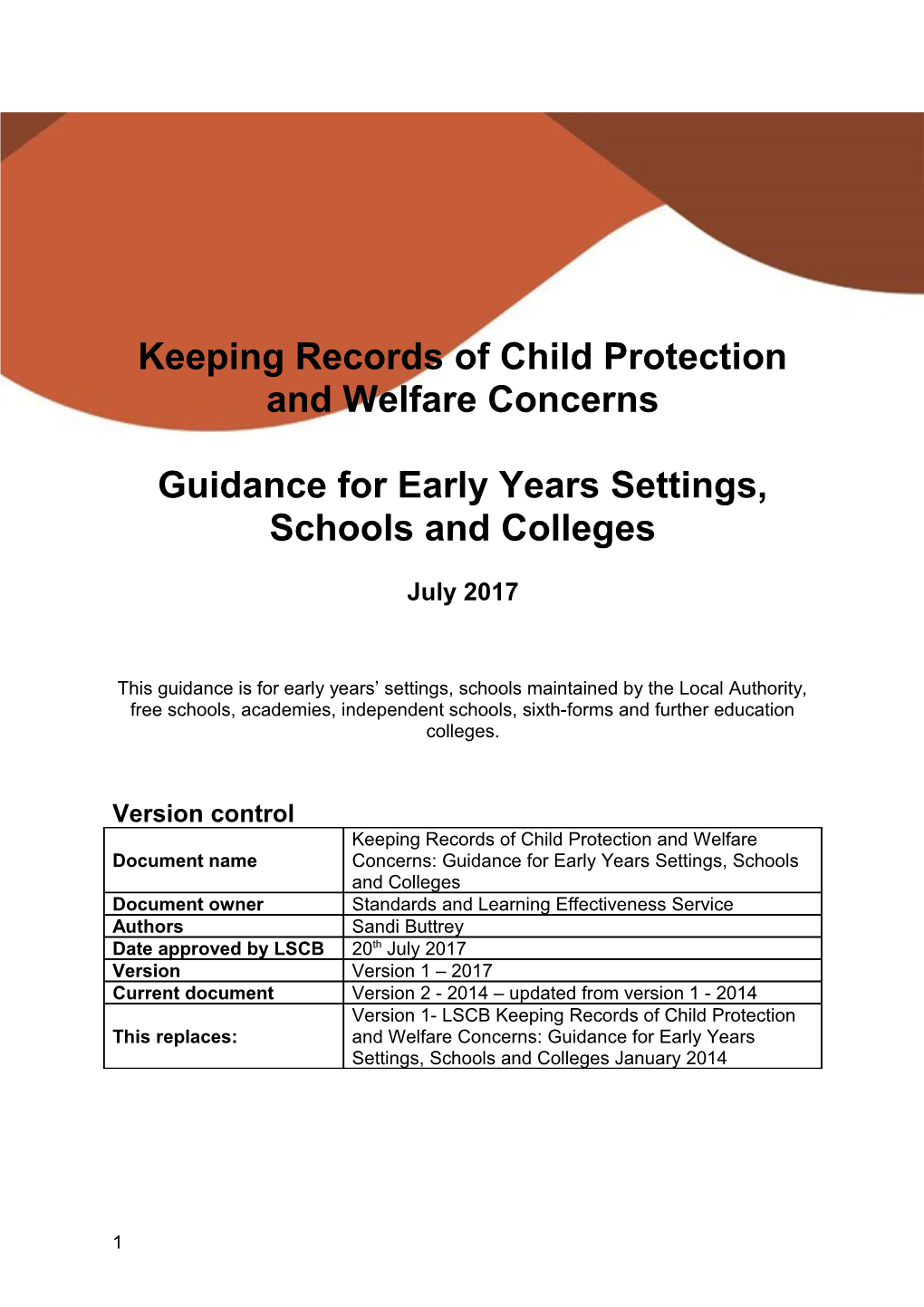 Keeping Records of Child Protection and Welfare Concerns