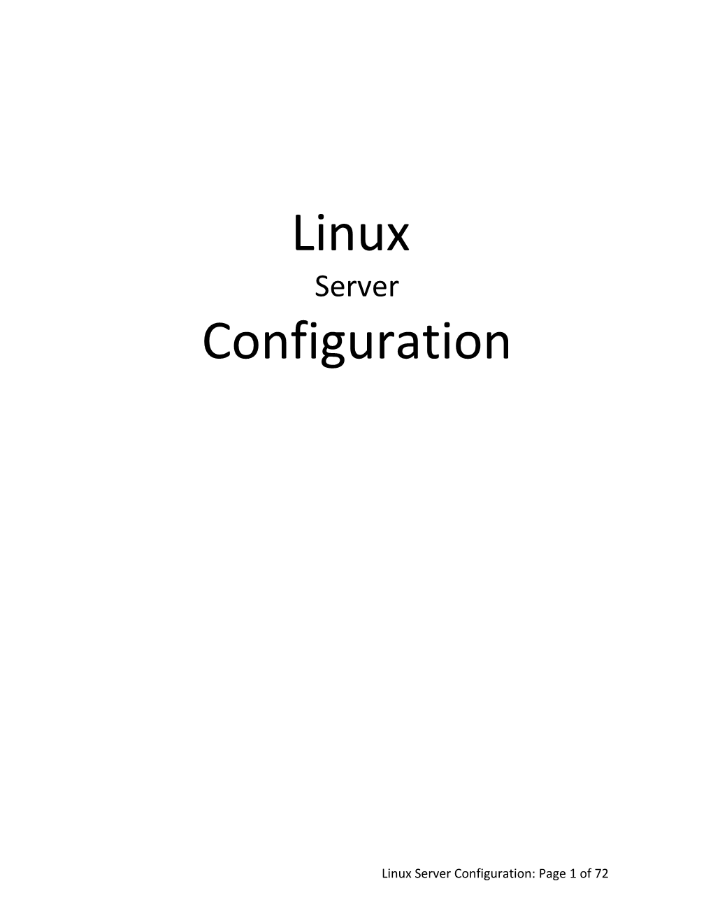 Linux Server Configuration