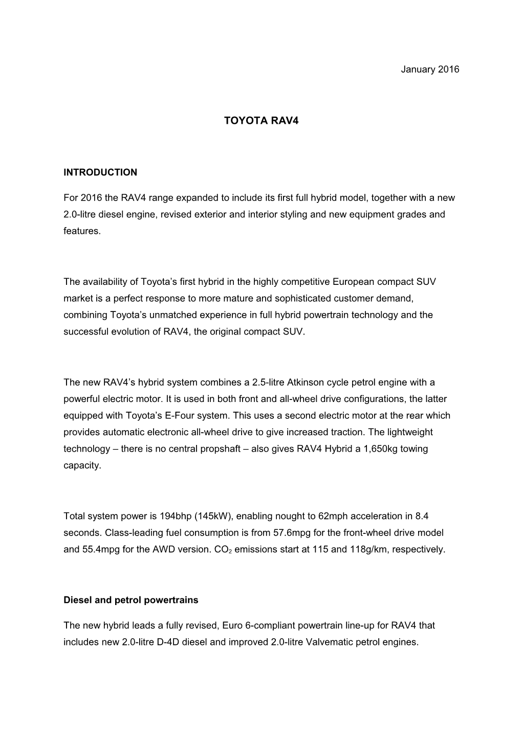 Diesel and Petrol Powertrains