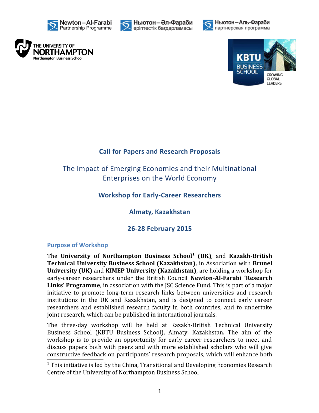 Call for Papers and Research Proposals