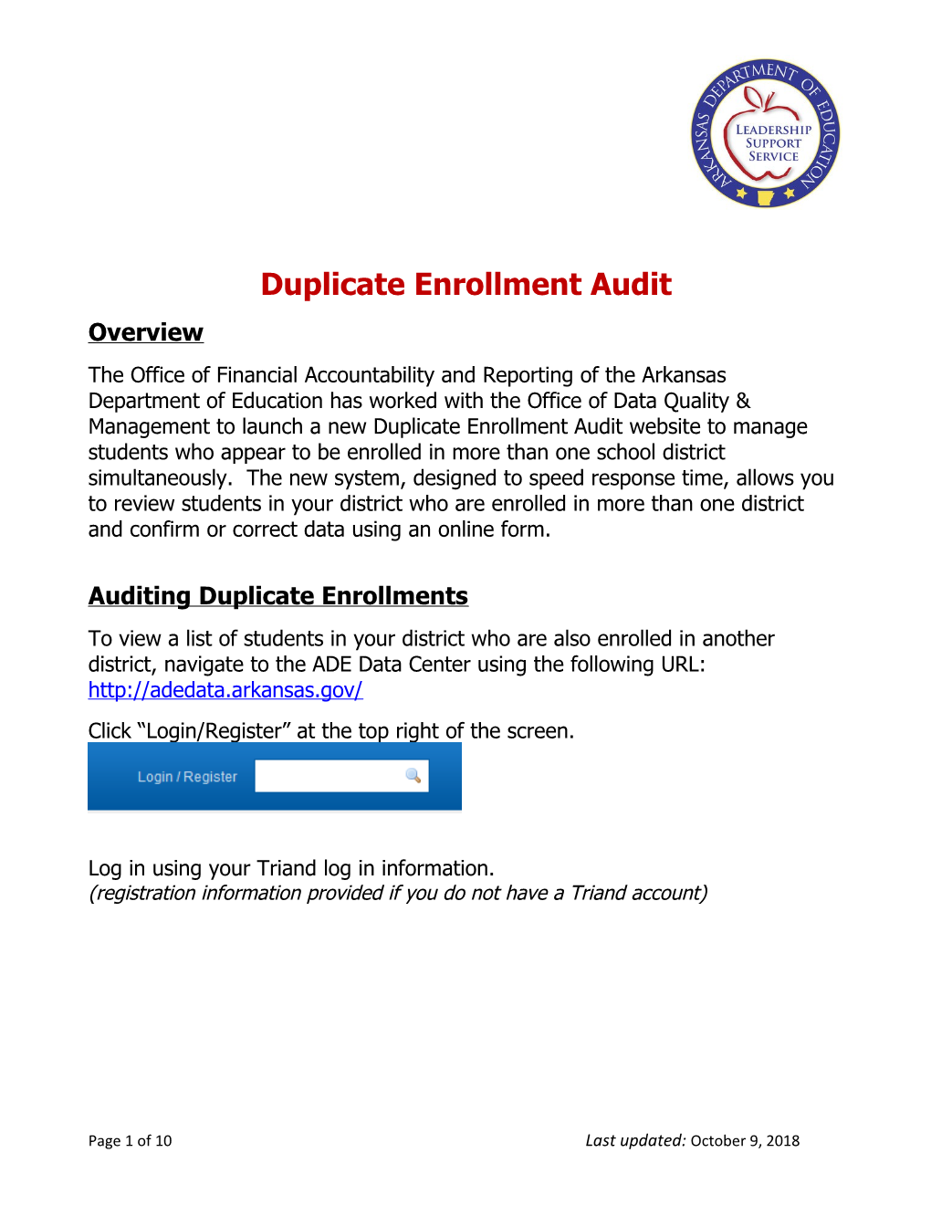 Duplicate Enrollment Audit