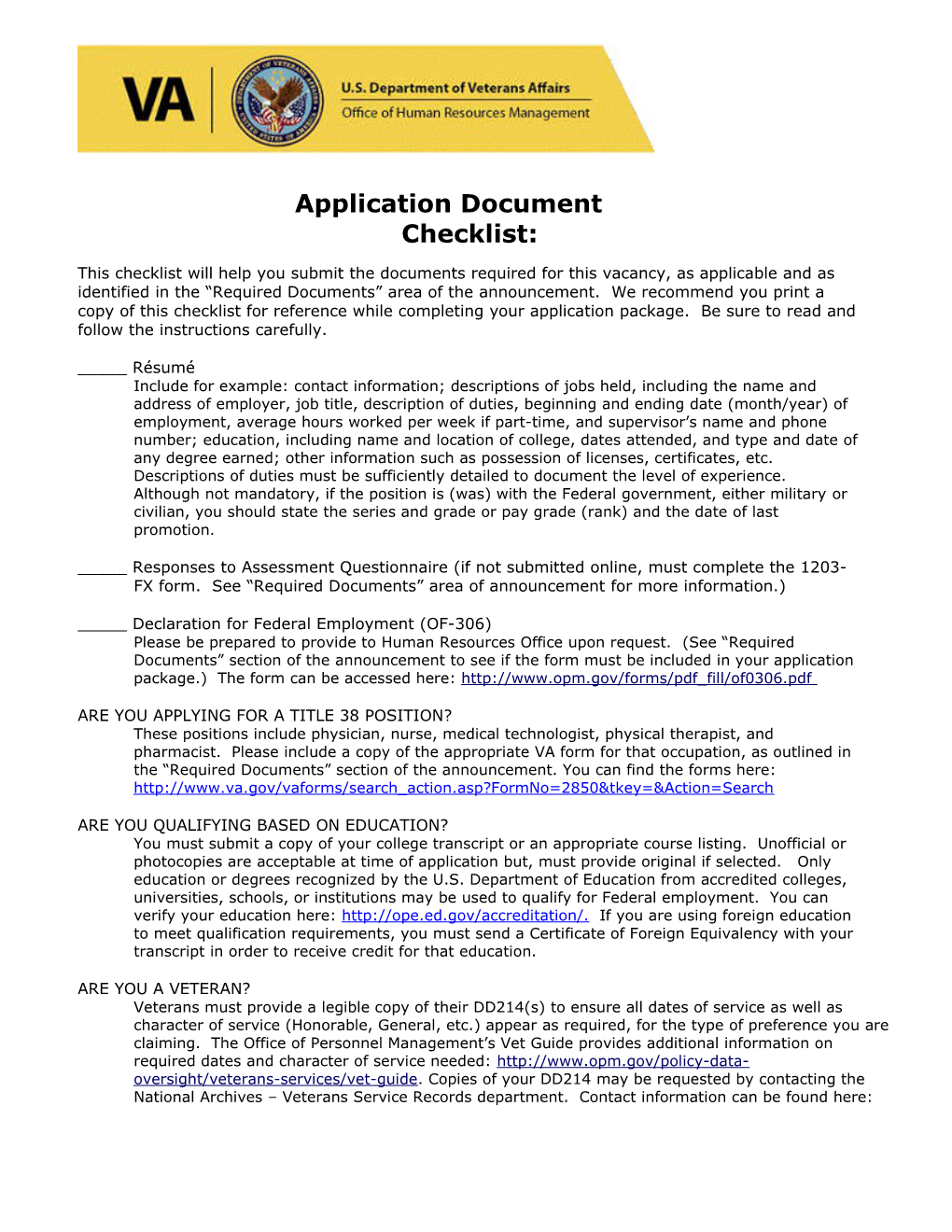 Application Document