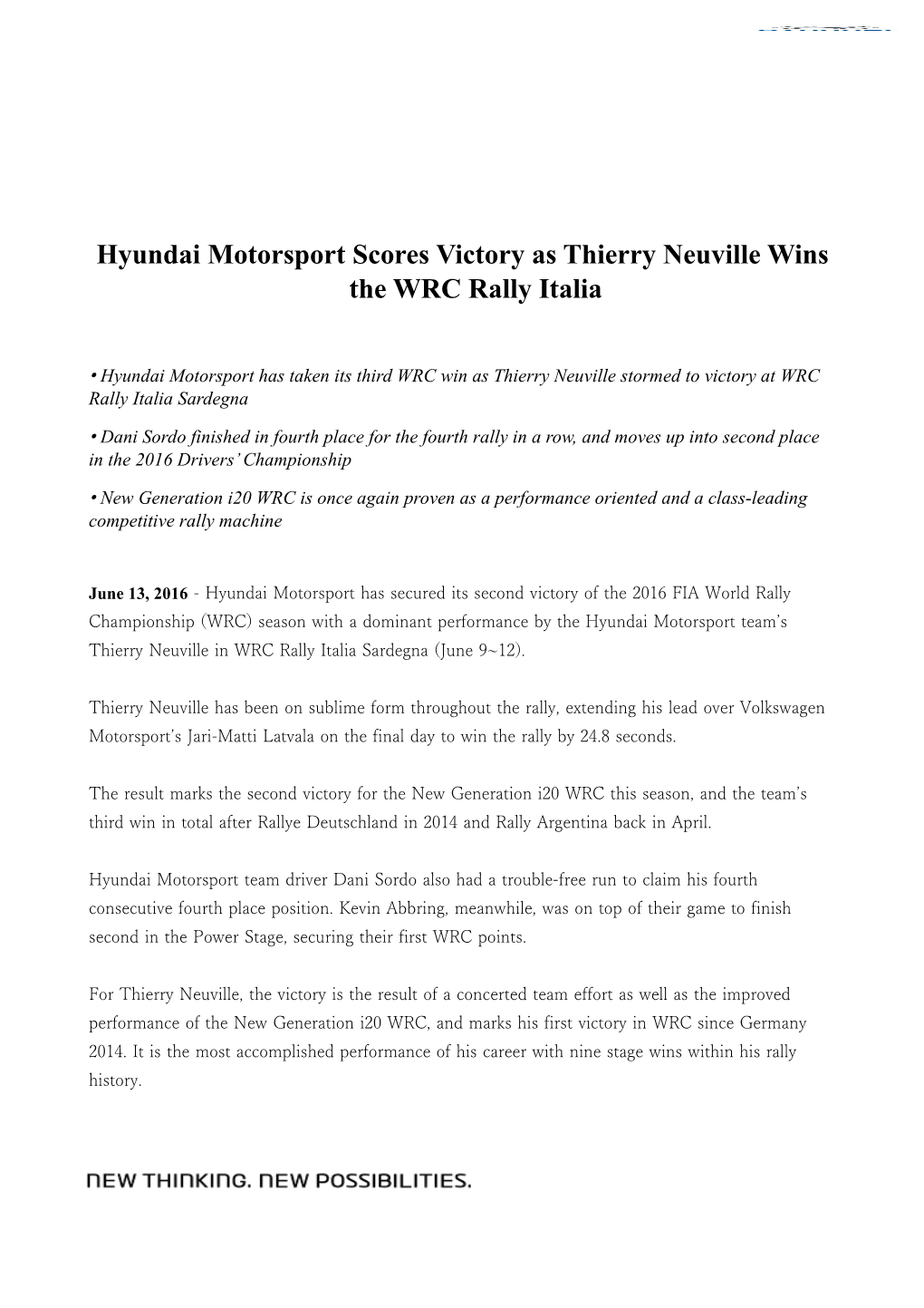 Hyundai Motorsport Scores Victory As Thierry Neuvillewins Thewrc Rally Italia