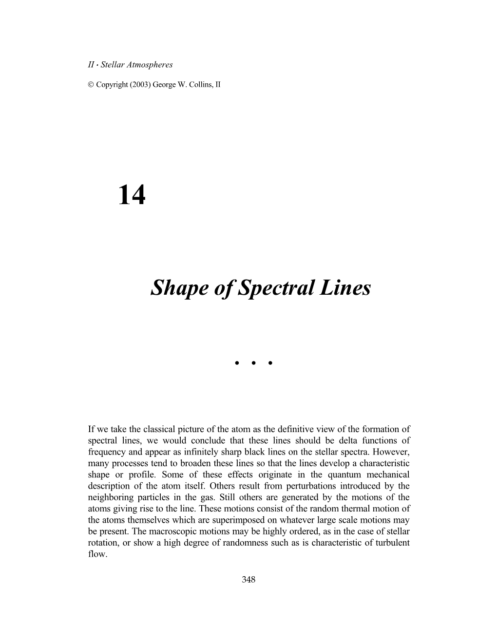 Shape of Spectral Lines