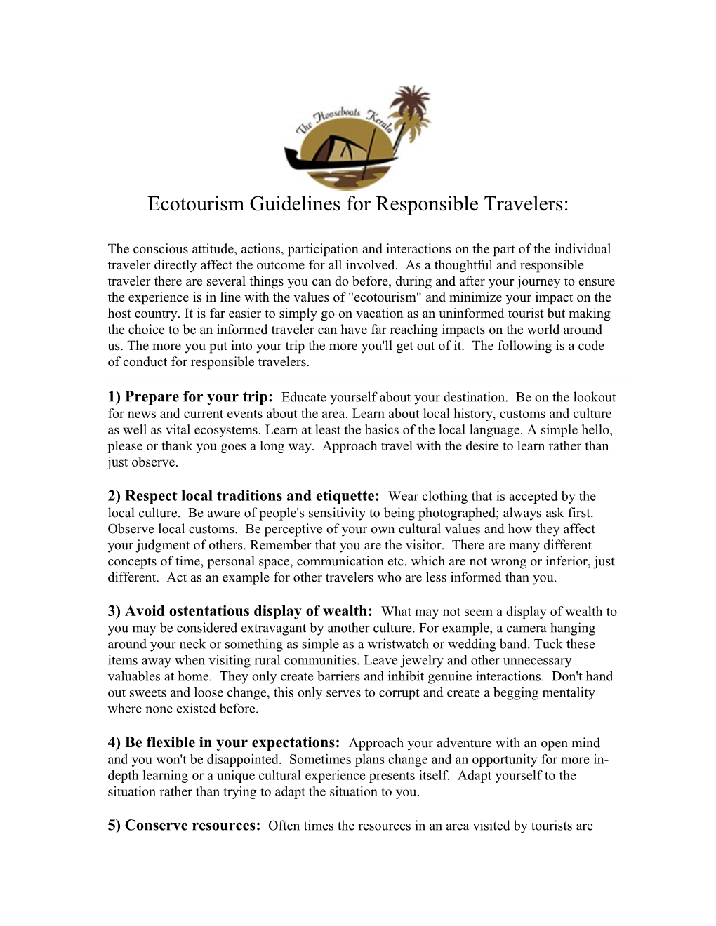 Ecotourism Guidelines for Responsible Travelers
