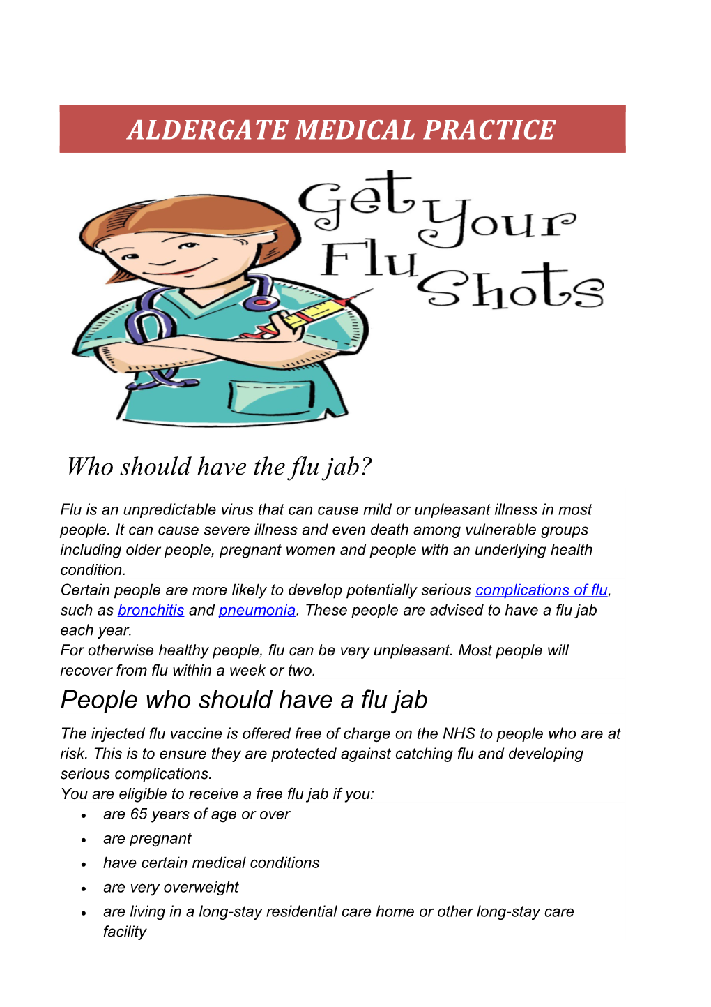 Who Should Have the Flu Jab?