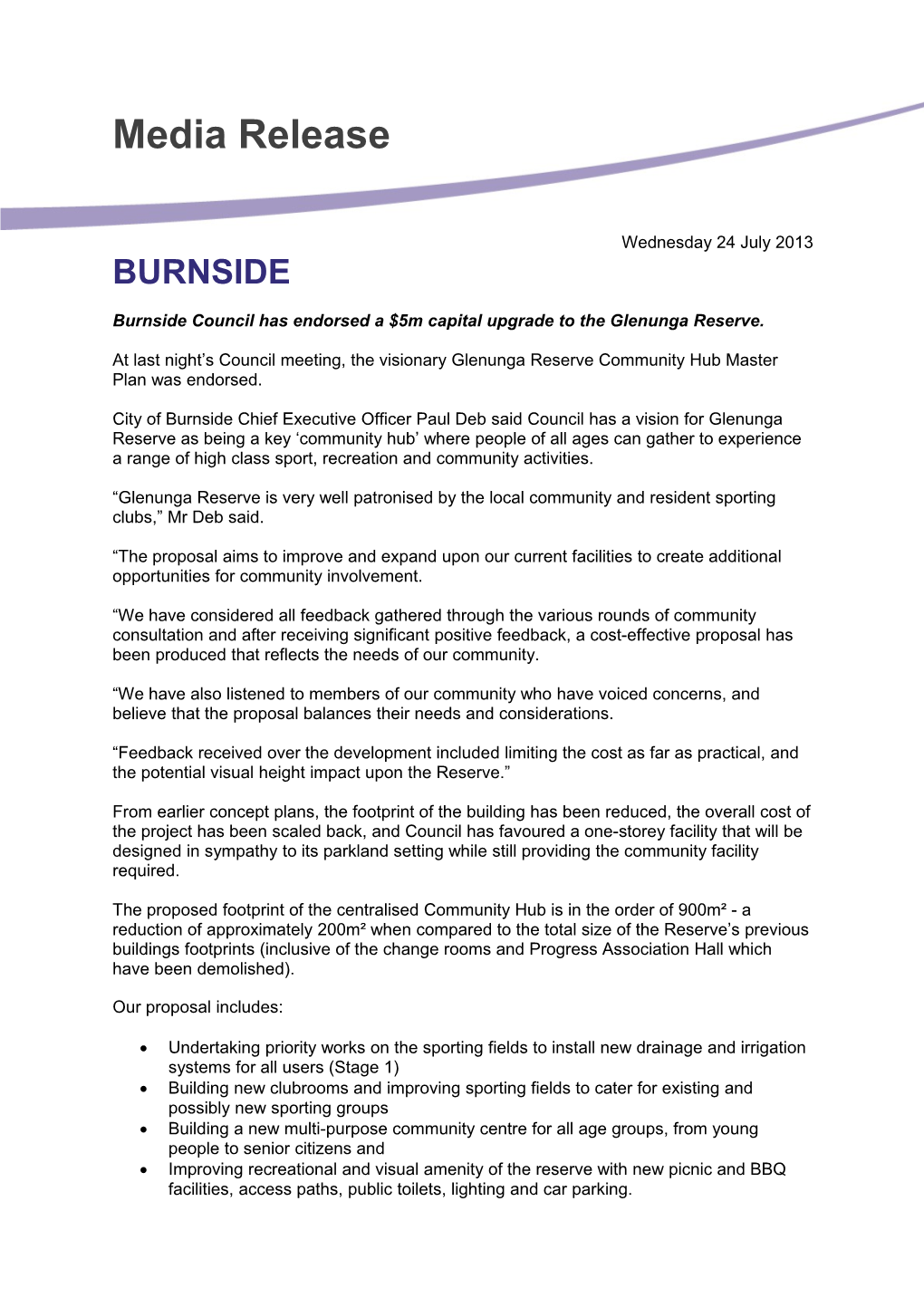 Burnside Council Has Endorsed a $5M Capital Upgrade to the Glenunga Reserve