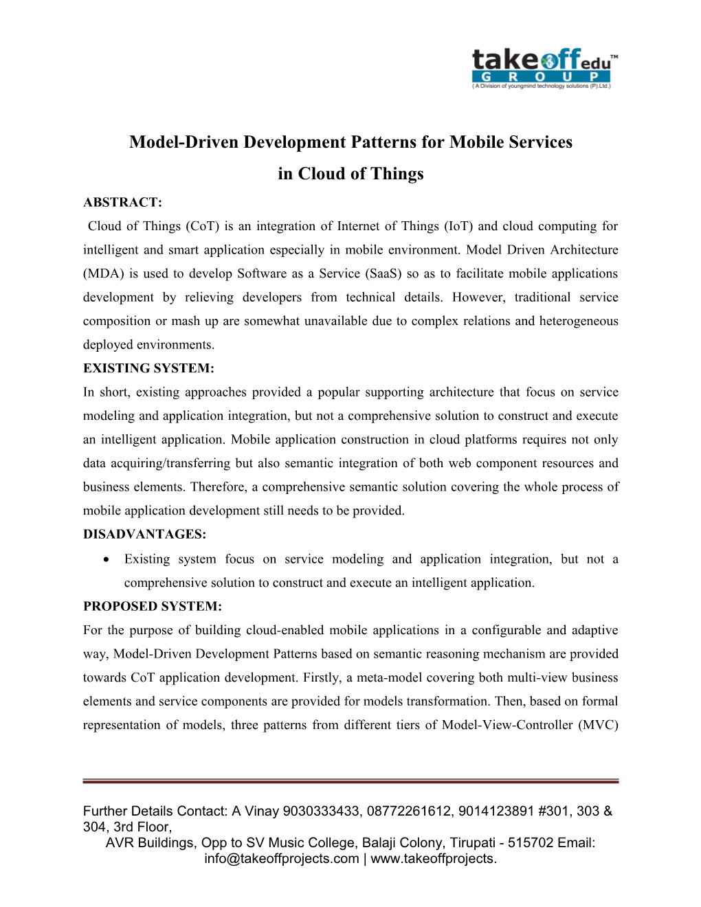 Model-Driven Development Patterns for Mobile Services