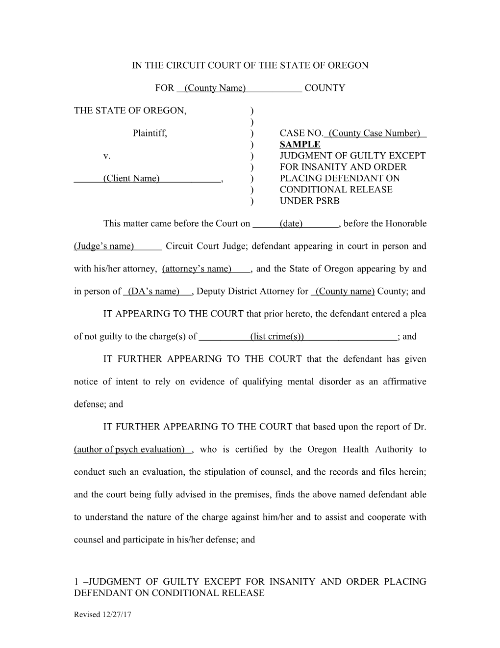 Tier 1 and 2 Sample Court CR Form Post 3100 and 420