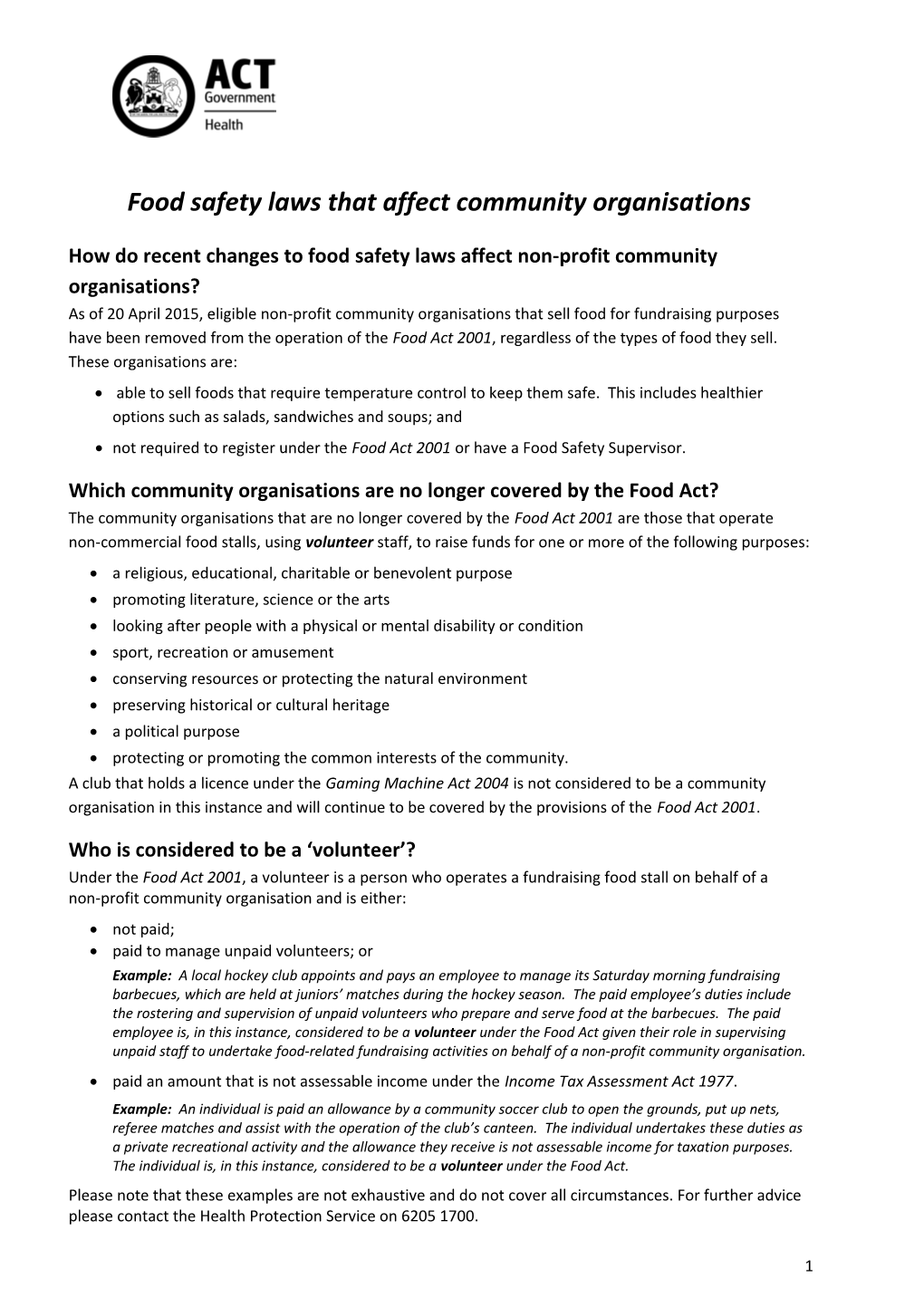 Food Safety Laws That Affect Community Organisations