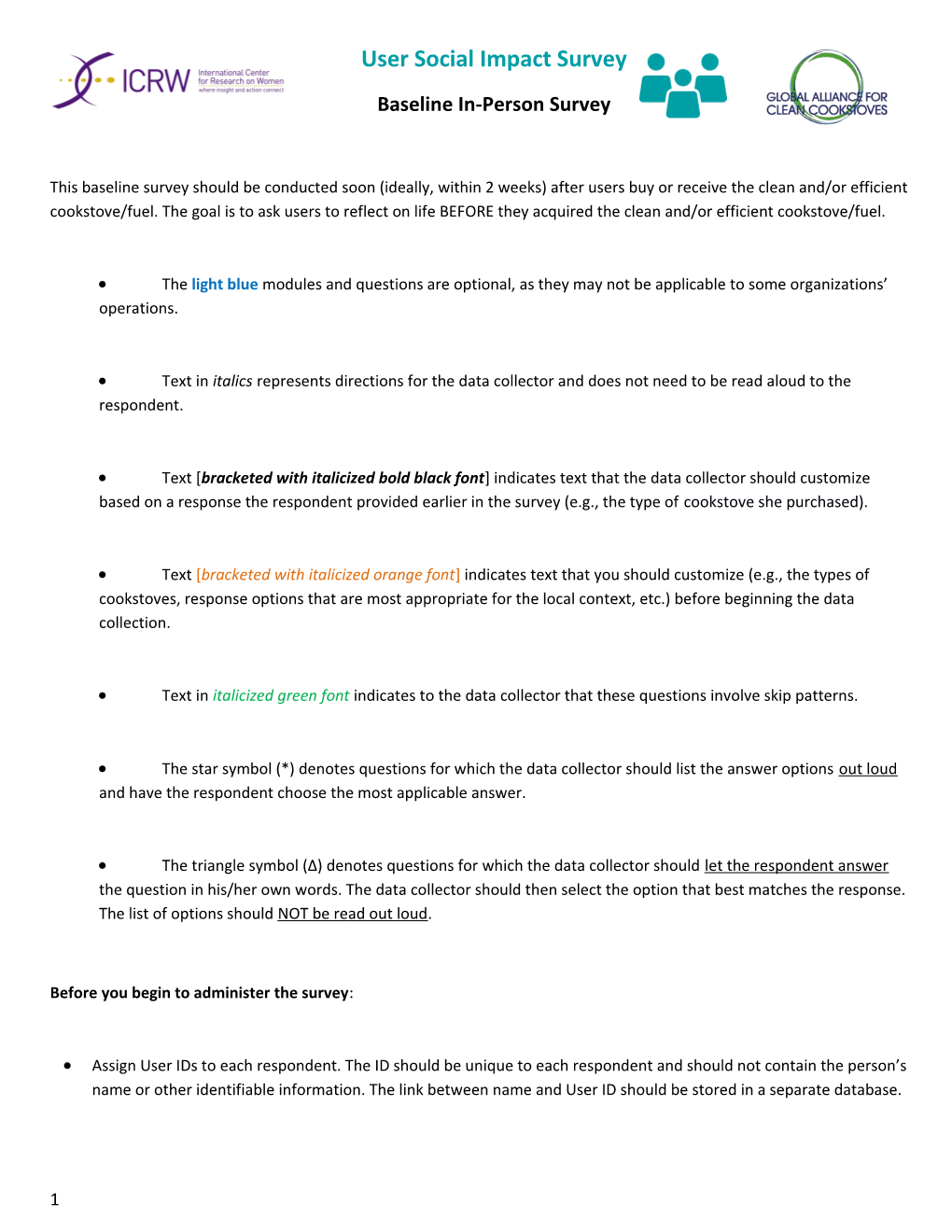 Baseline In-Person Survey