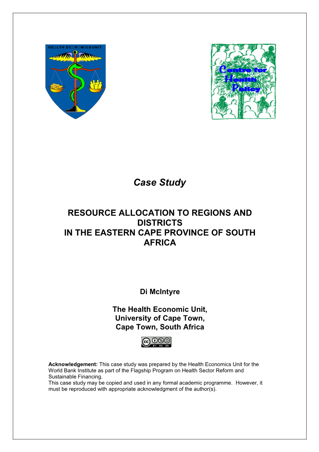 Resource Allocation to Regions and Districts