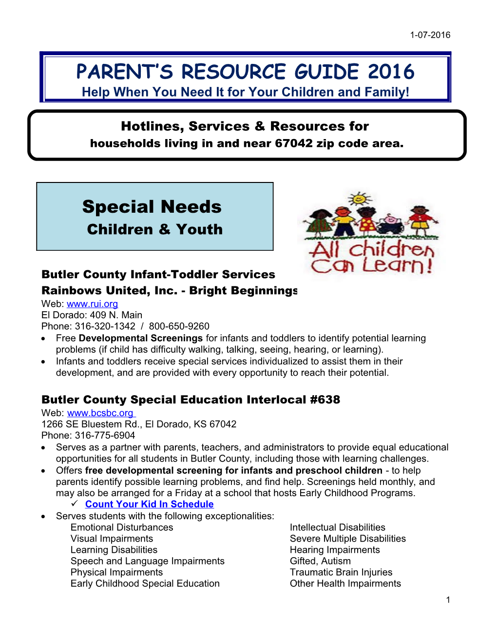 Butler County Infant-Toddler Services