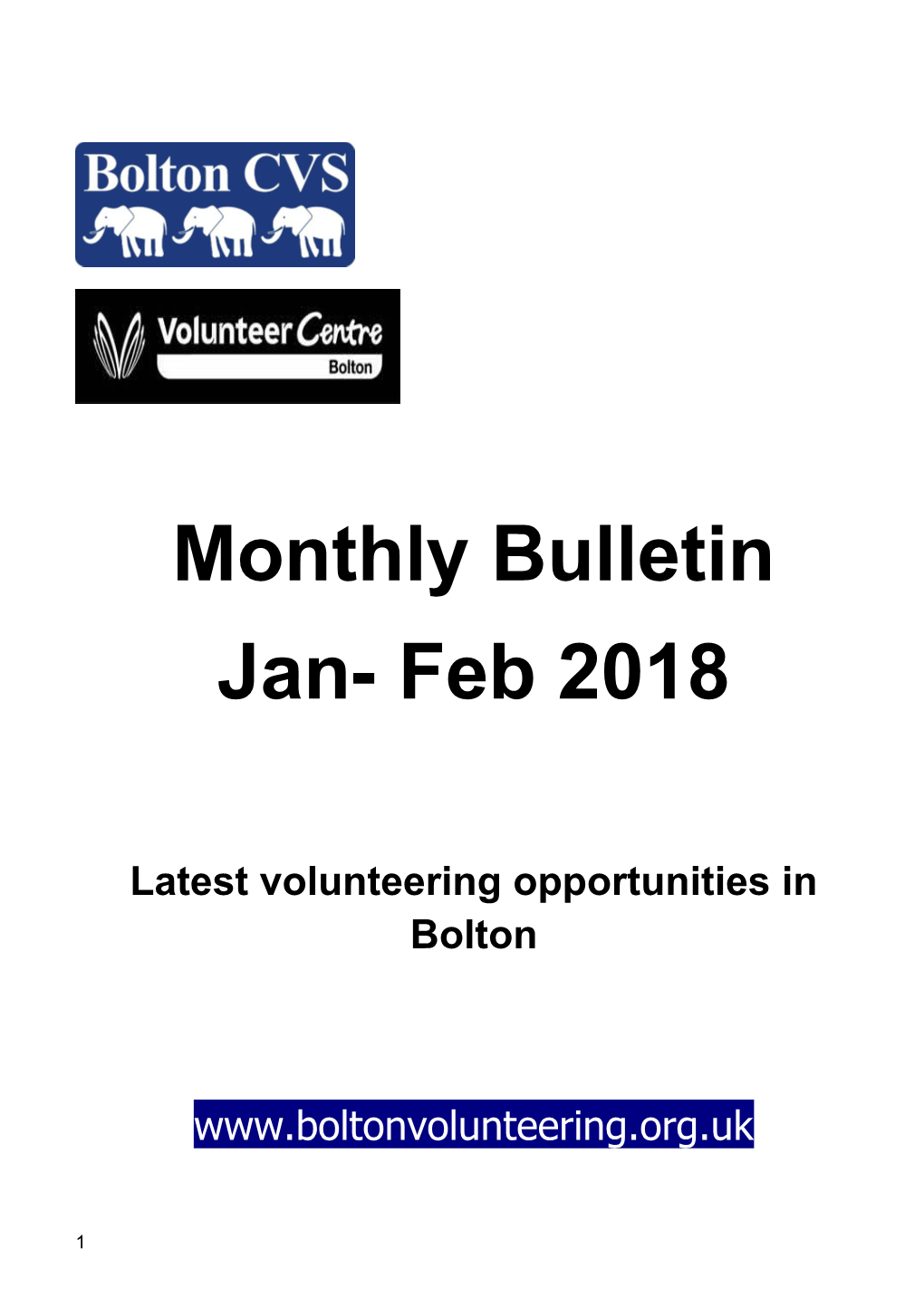 Latest Volunteering Opportunities in Bolton